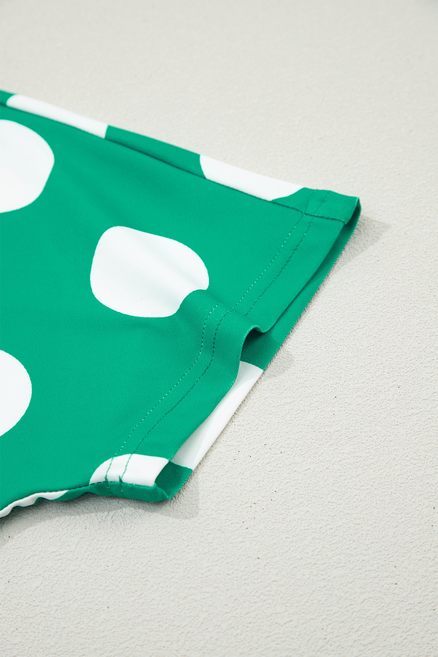 Green Polka Dot Print Cropped Tee Bodycon Skort 2pcs Set-Two Piece Sets/Two Piece Dresses-[Adult]-[Female]-2022 Online Blue Zone Planet
