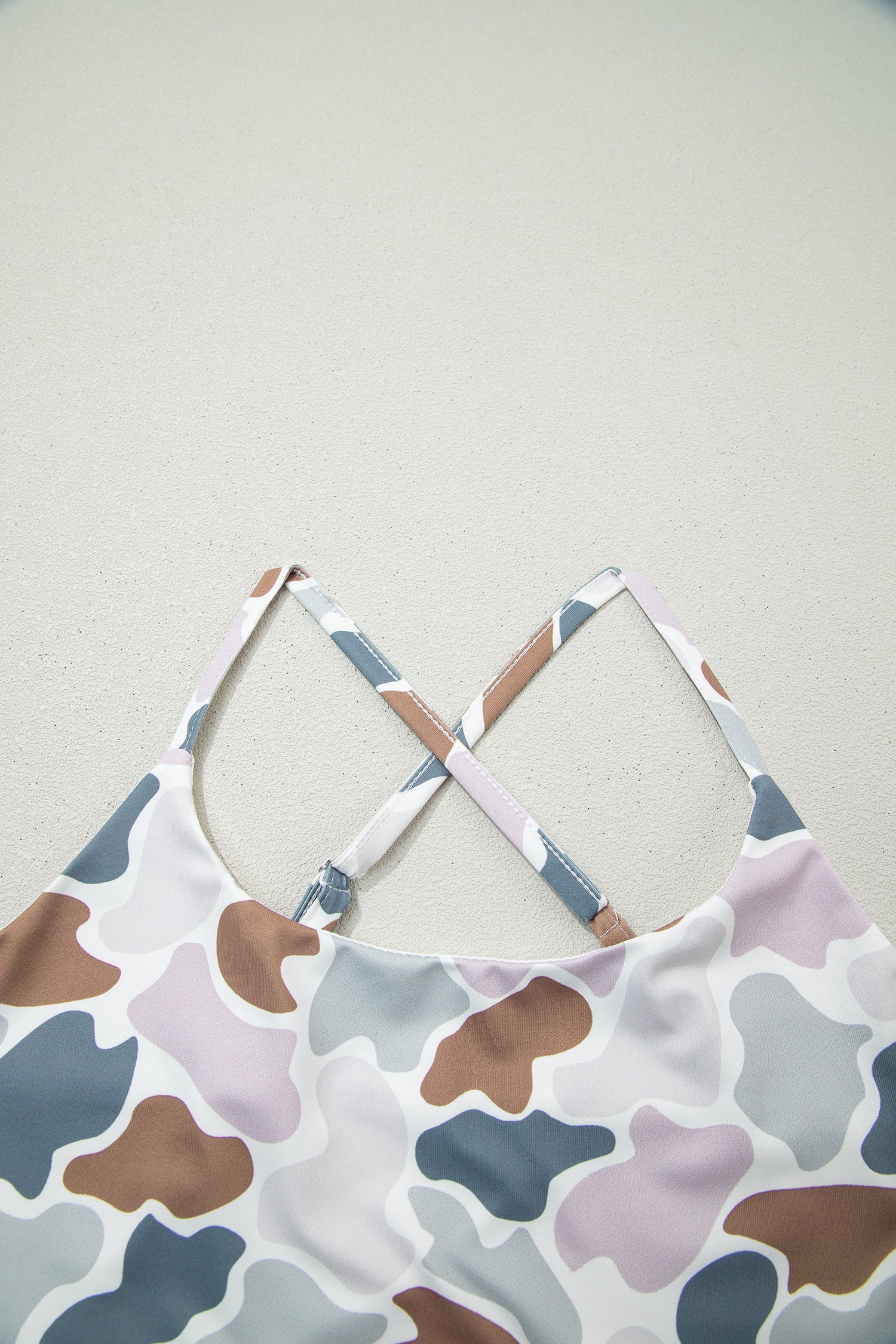 Multicolour Camouflage Printed Cropped Tank Athleisure 2pcs Short Set-Two Piece Sets/Short Sets-[Adult]-[Female]-2022 Online Blue Zone Planet