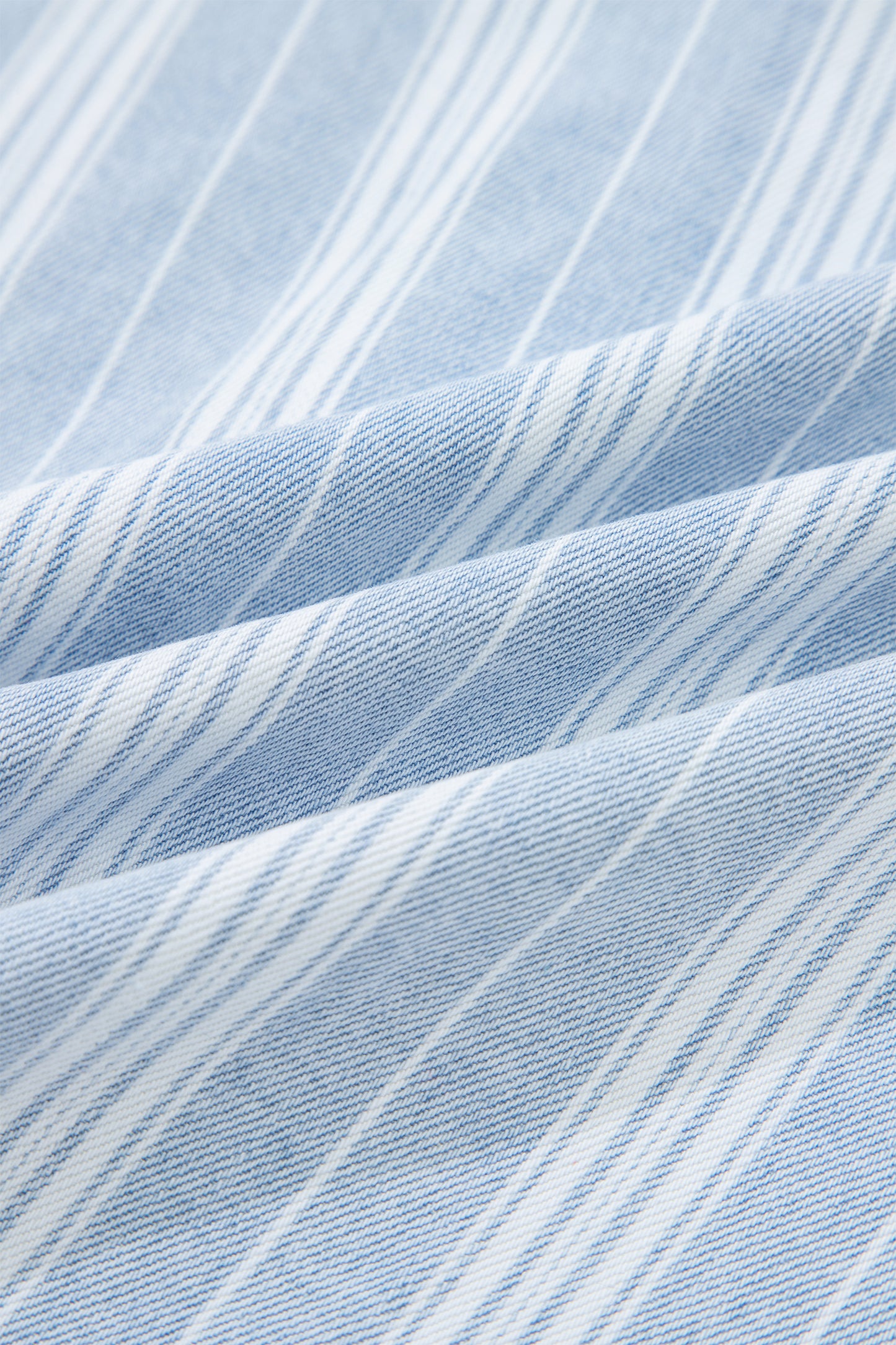 Sky Blue Stripe Boyfriend Chest Pocket Classic Denim Shacket-Outerwear/Denim jackets-[Adult]-[Female]-2022 Online Blue Zone Planet