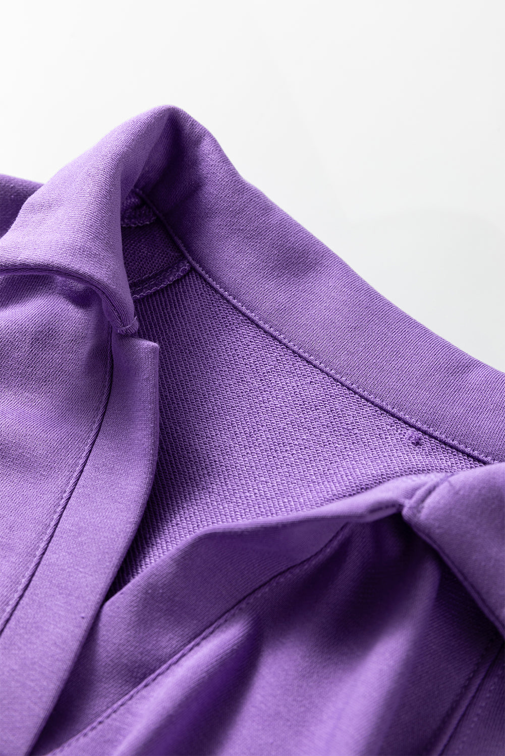 Wisteria Solid Color Collared Pullover and Central Seam Pants Set-Two Piece Sets/Pant Sets-[Adult]-[Female]-2022 Online Blue Zone Planet