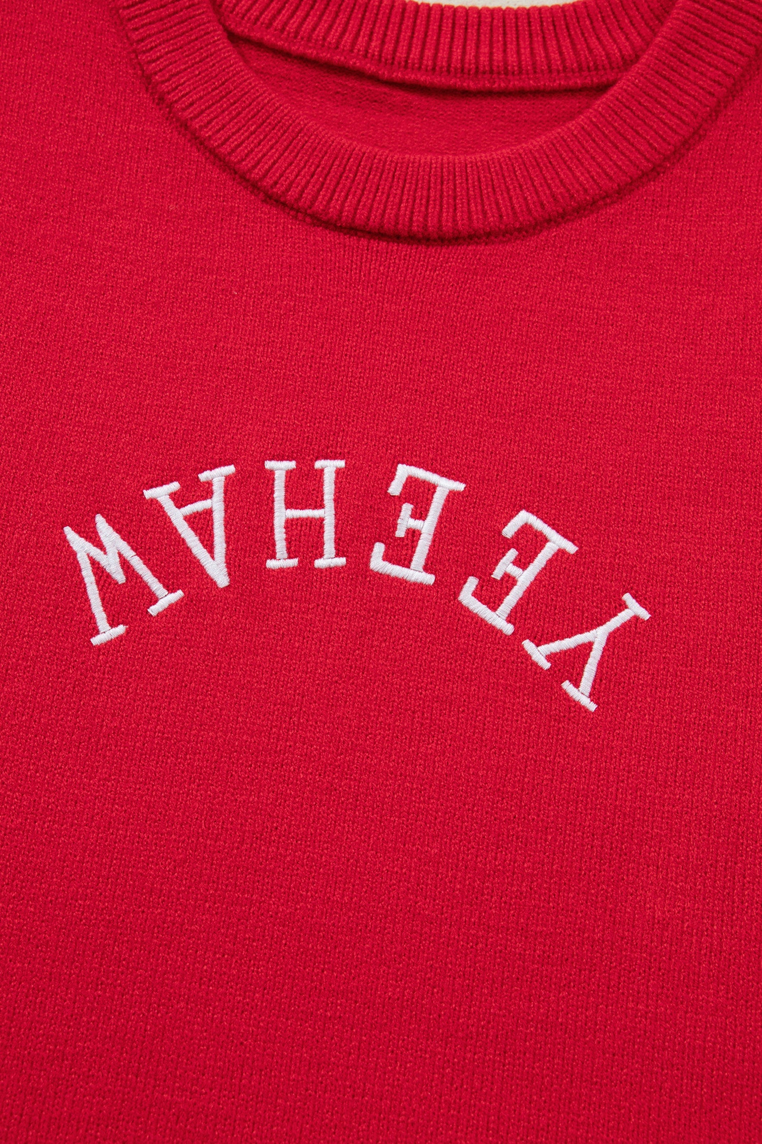 Fiery Red Yeehaw Embroidered Letter Loose Short Sleeve Sweater-TOPS / DRESSES-[Adult]-[Female]-2022 Online Blue Zone Planet