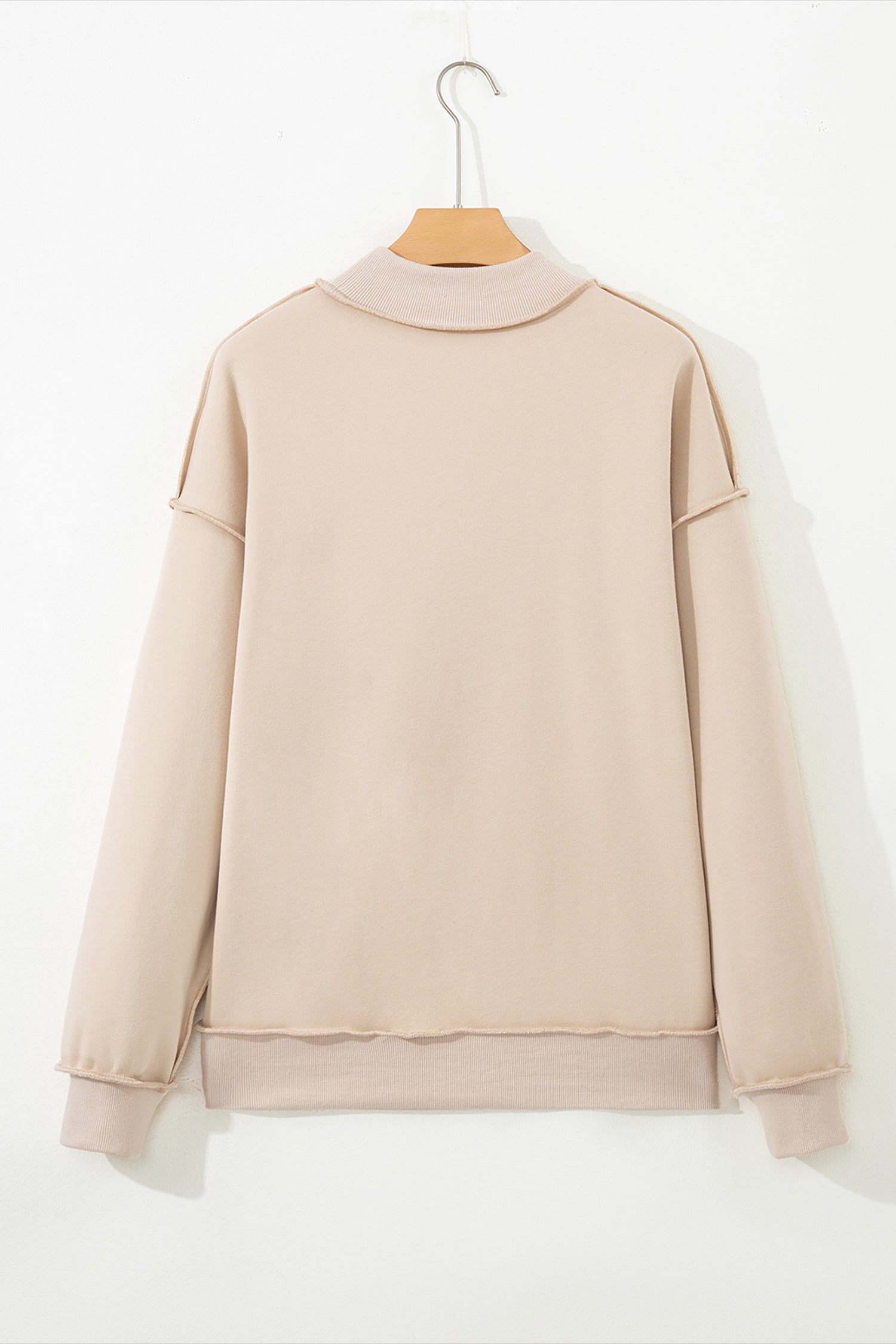 Bright Pink Oversize Drop Shoulder Reversible Mock Neck Sweatshirt-Tops/Sweatshirts & Hoodies-[Adult]-[Female]-2022 Online Blue Zone Planet