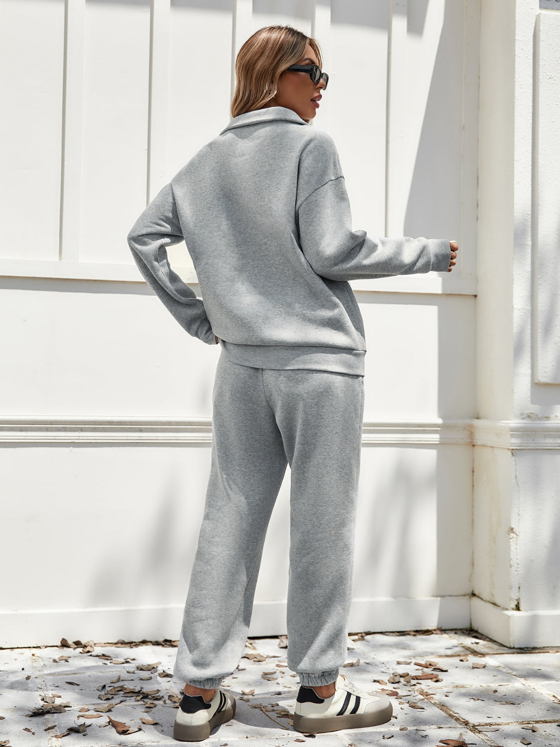 Blue Zone Planet |  Half Zip Long Sleeve Top and Pants Set