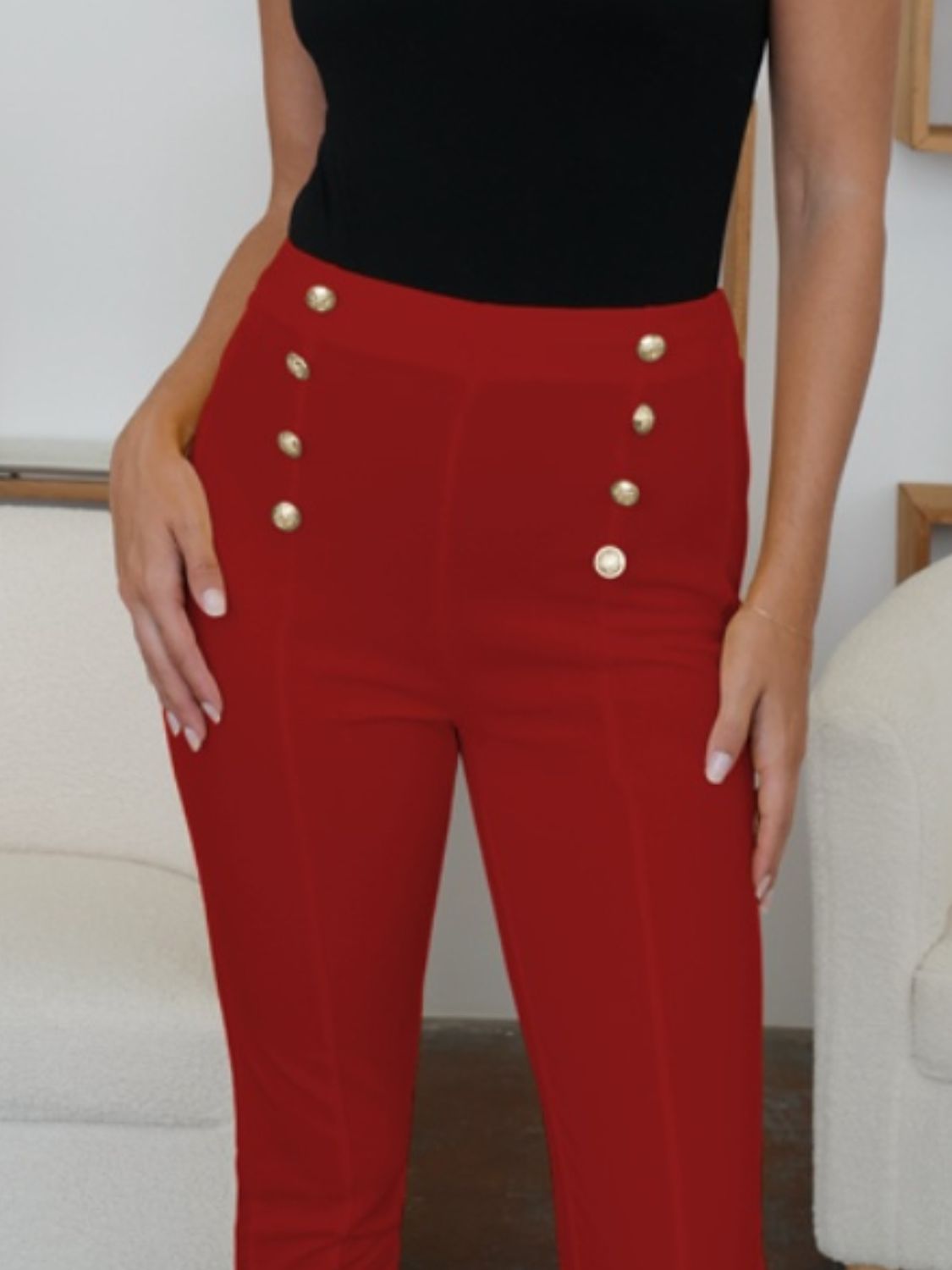 High Waist Skinny Pants-BOTTOMS SIZES SMALL MEDIUM LARGE-[Adult]-[Female]-2022 Online Blue Zone Planet