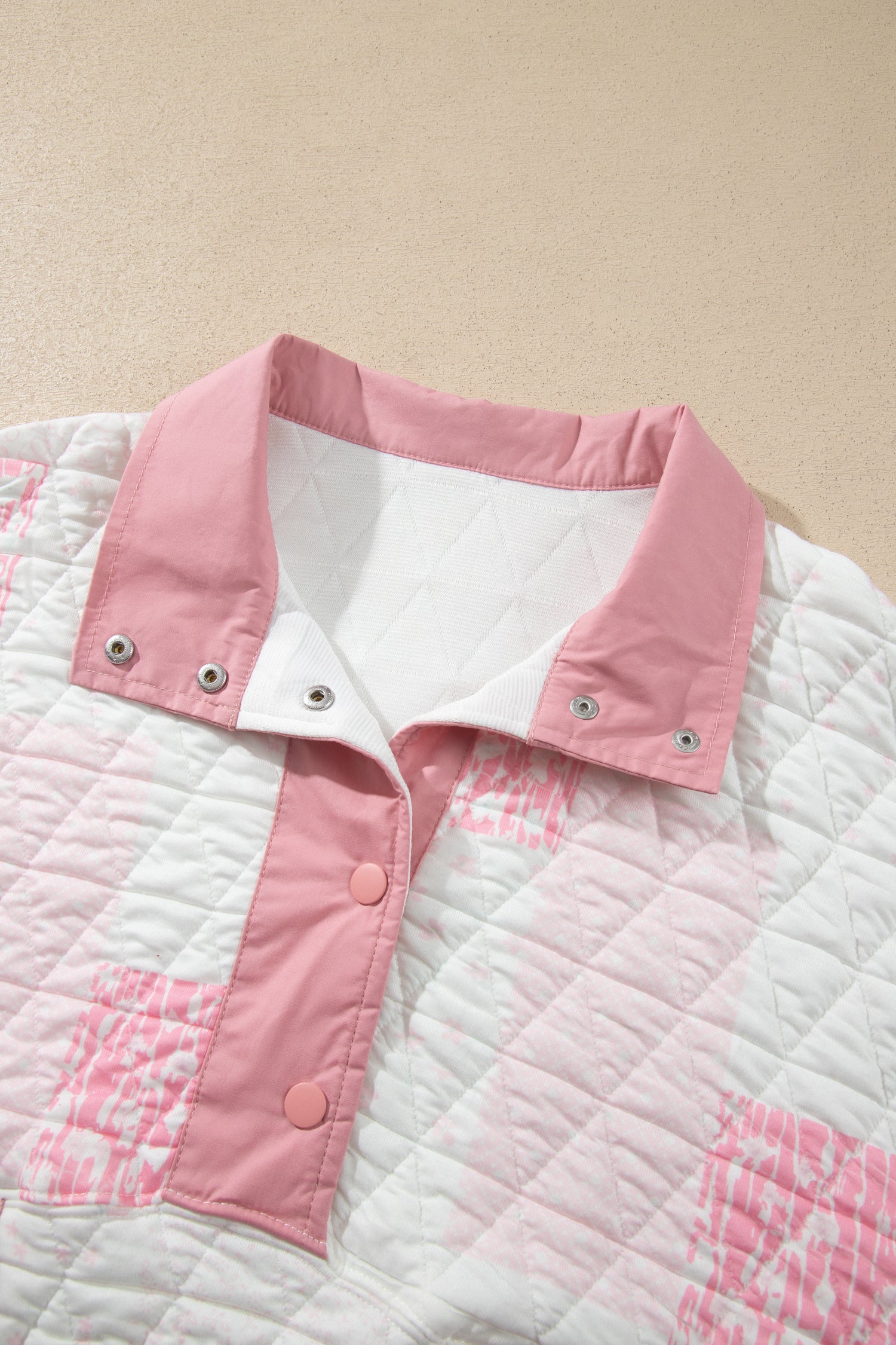 Multicolour Floral Quilted Half Button Pocketed Pullover Sweatshirt-Tops/Sweatshirts & Hoodies-[Adult]-[Female]-2022 Online Blue Zone Planet