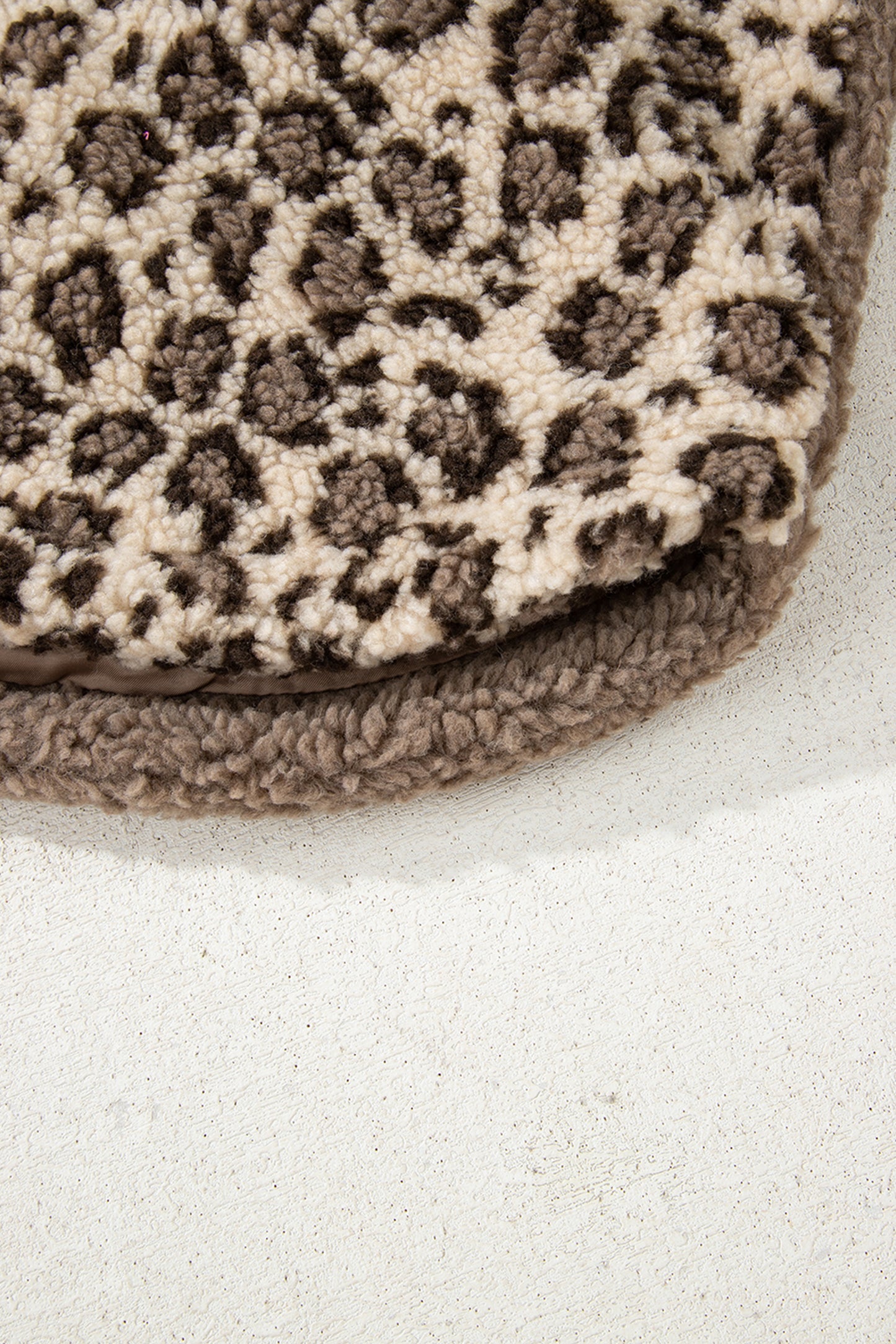 Brown Sherpa Leopard Print Flap Pocket Collared Button Up Jacket-Outerwear/Jackets-[Adult]-[Female]-2022 Online Blue Zone Planet