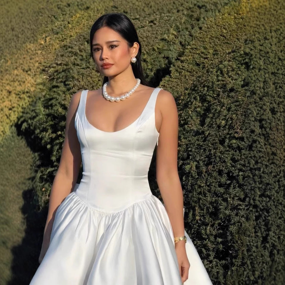 Tina's White Backless Bow Sleeveless Mini Dress-TOPS / DRESSES-[Adult]-[Female]-2022 Online Blue Zone Planet