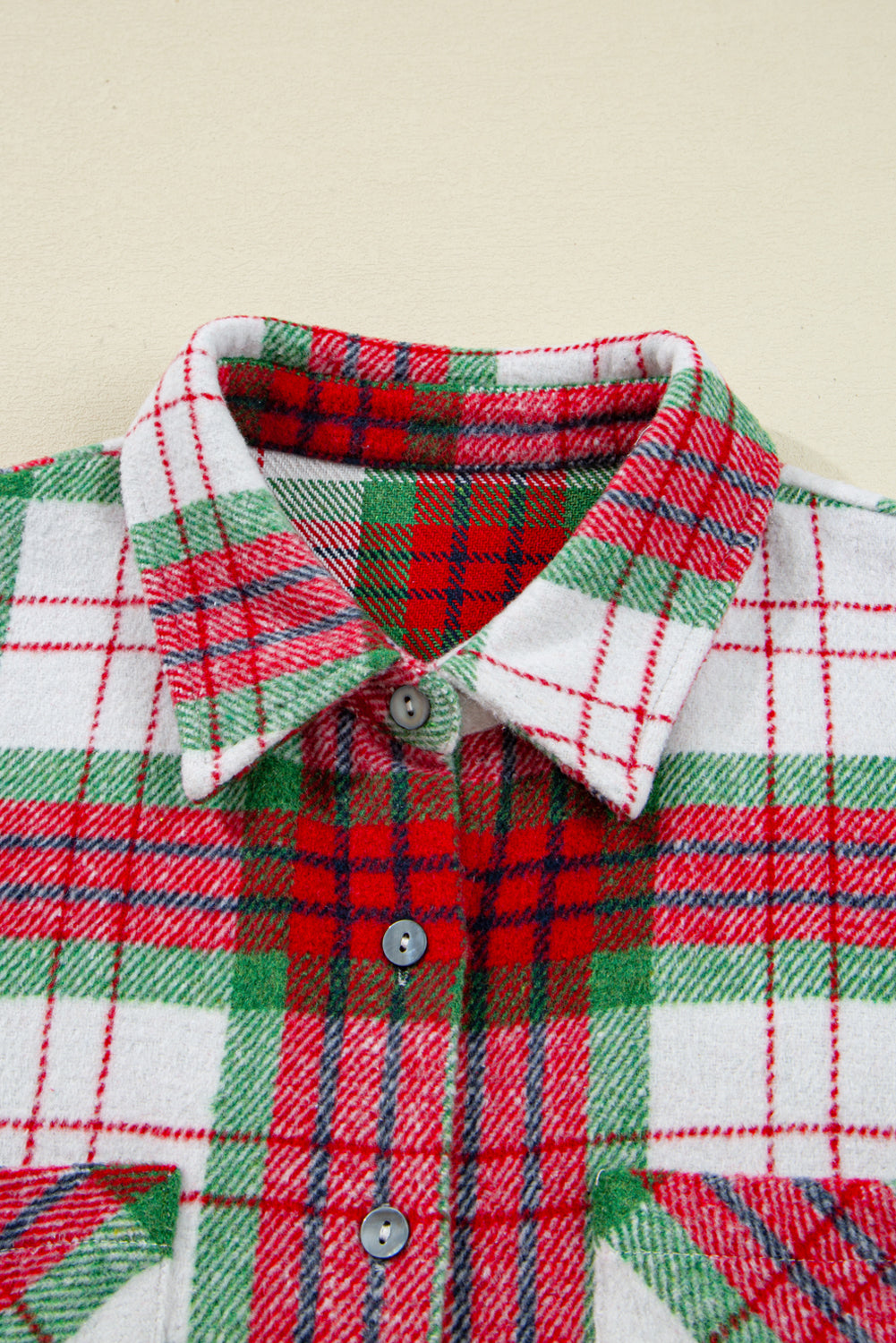 Red Christmas Plaid Casual Flannel Shacket-Outerwear/Plaid Shackets-[Adult]-[Female]-2022 Online Blue Zone Planet