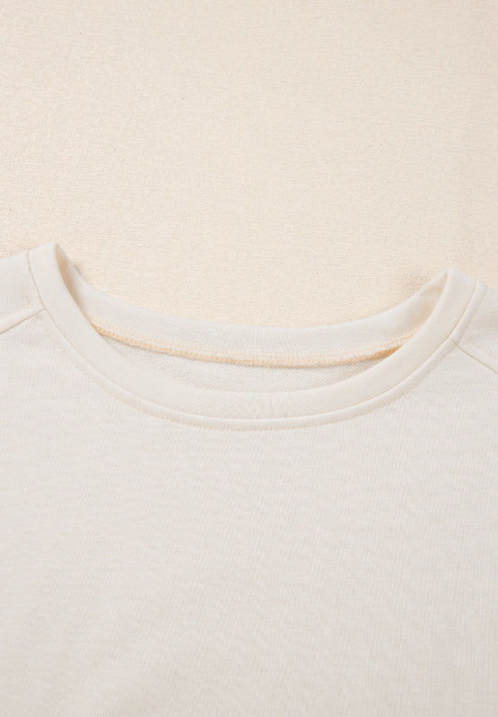 Pearl Detail Round Neck Half Sleeve Blouse-TOPS / DRESSES-[Adult]-[Female]-2022 Online Blue Zone Planet