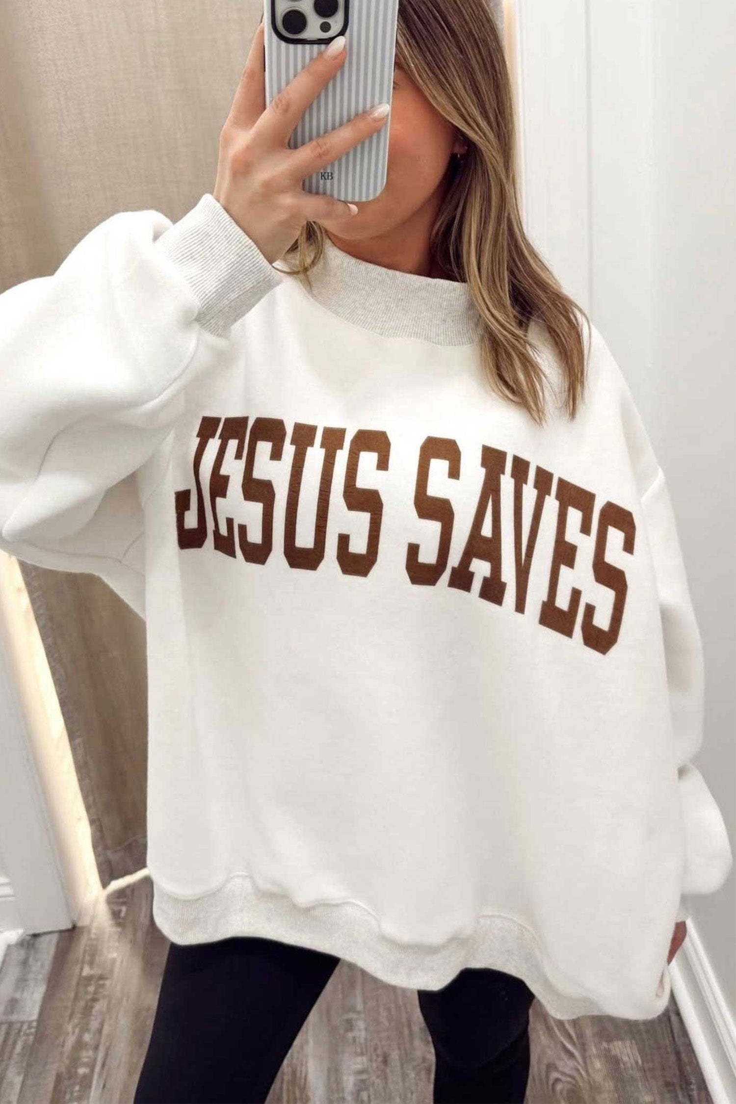 Light Grey Reversible Christian Faith Print Mock Neck Pullover Sweatshirt-Tops/Sweatshirts & Hoodies-[Adult]-[Female]-Light Grey-S-2022 Online Blue Zone Planet