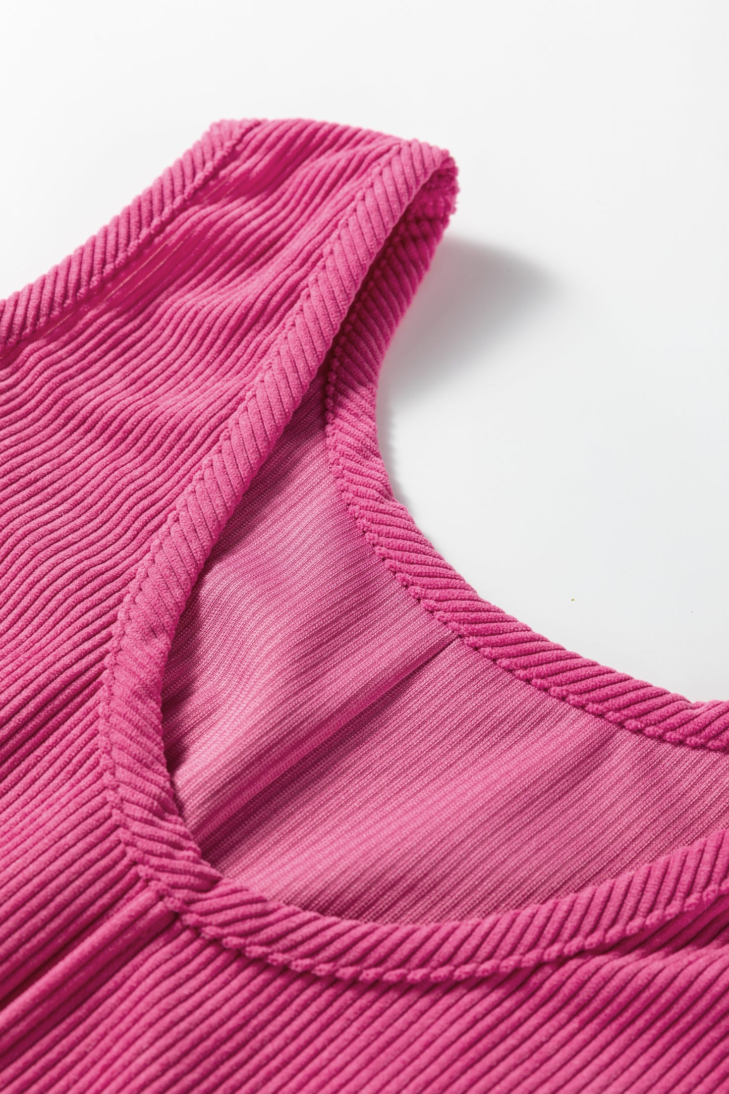 Rose Red Corduroy Sleeveless Mini Dress With Patched Pockets-Dresses/Mini Dresses-[Adult]-[Female]-2022 Online Blue Zone Planet