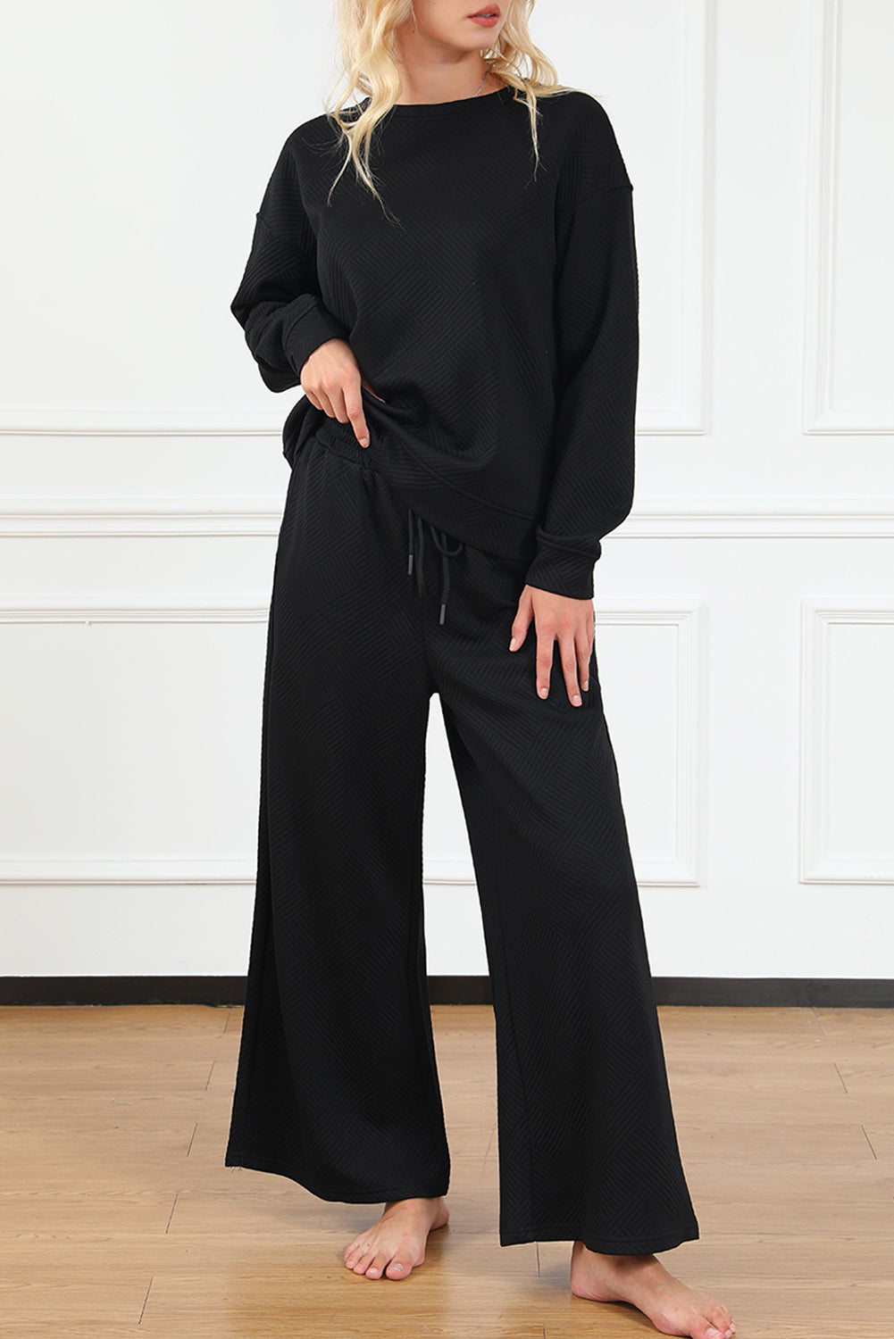 Myosotis Ultra Loose Textured 2pcs Slouchy Outfit