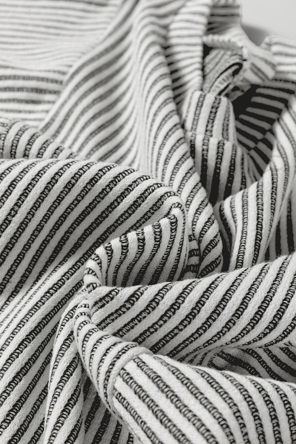 Gray Ribbed Knit Round Neck Long Lantern Sleeve Top-Tops/Long Sleeve Tops-[Adult]-[Female]-2022 Online Blue Zone Planet