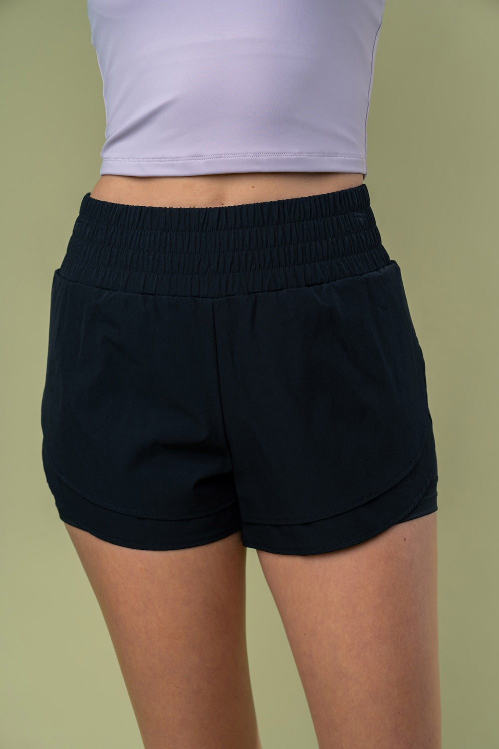 Blue Zone Planet | White Birch Full Size High Waisted Knit Shorts-BOTTOMS SIZES SMALL MEDIUM LARGE-[Adult]-[Female]-2022 Online Blue Zone Planet