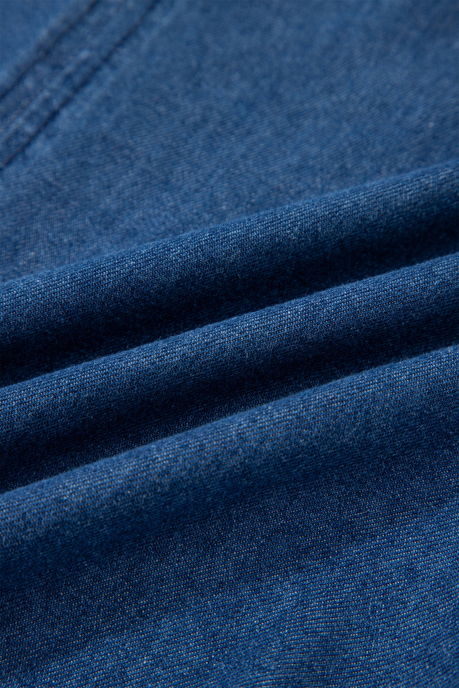 Sail Blue Ruffled Edge Collared Shift Denim Dress with Pockets-TOPS / DRESSES-[Adult]-[Female]-2022 Online Blue Zone Planet