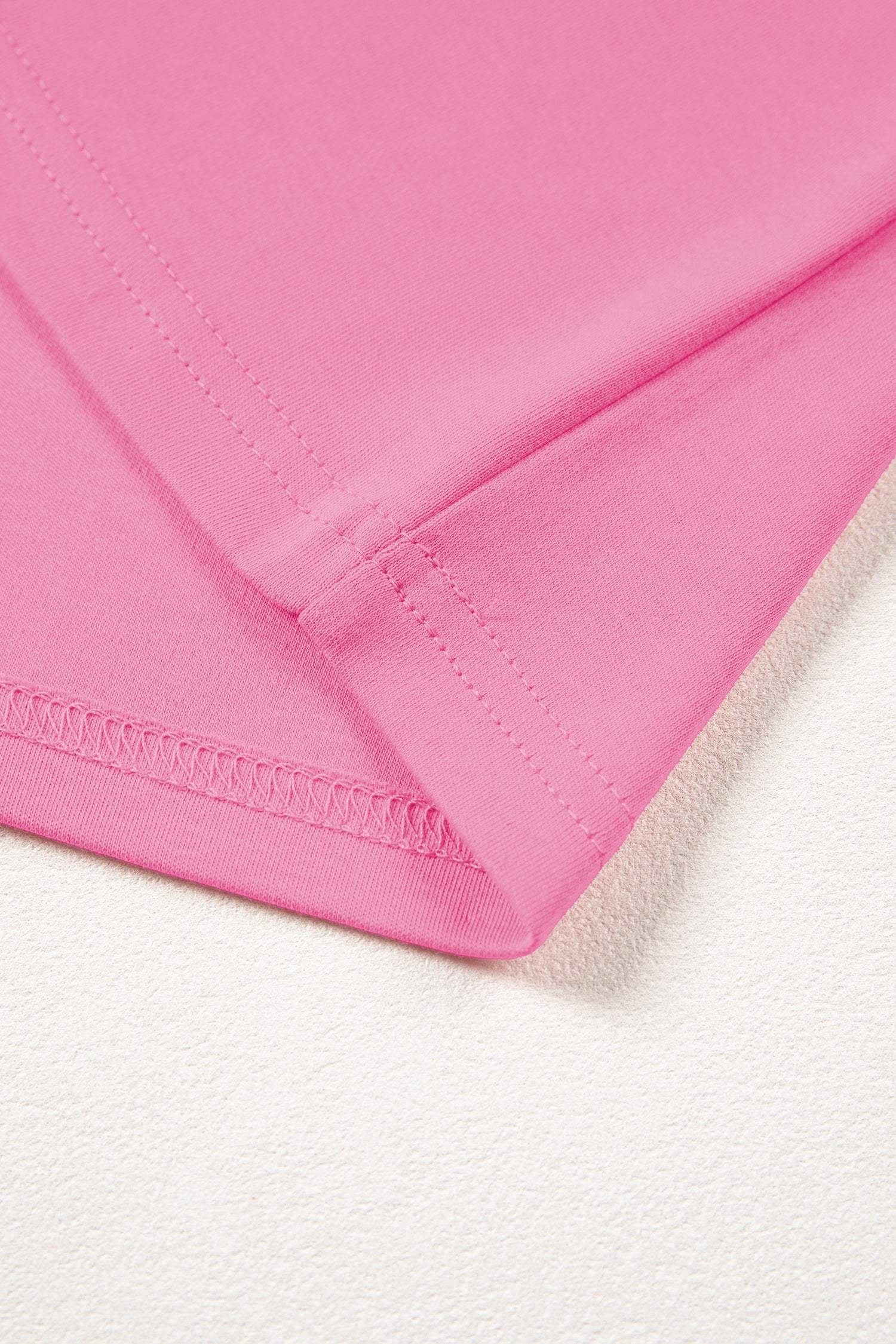 Pink Solid Color High Neck Oversize Tee-Tops/Tops & Tees-[Adult]-[Female]-2022 Online Blue Zone Planet