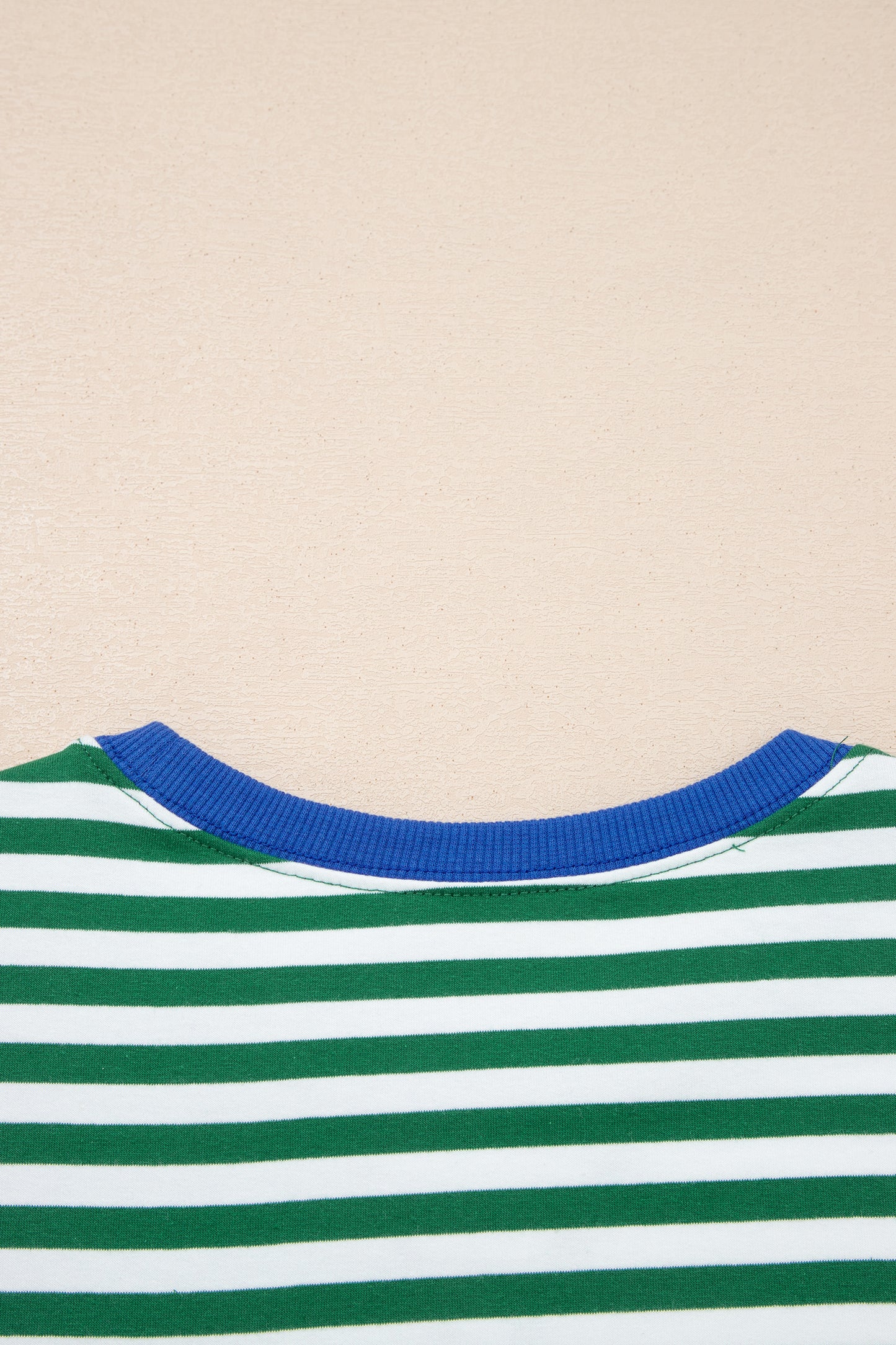 Green Stripe Drop Shoulder Boxy Casual Terry Short Set-Two Piece Sets/Short Sets-[Adult]-[Female]-2022 Online Blue Zone Planet