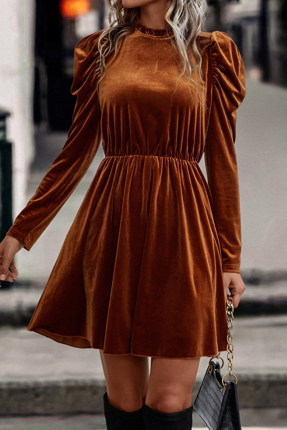 red long sleeve swing dress Casual Ribbed Knit Long Sleeve Swing Dress Charming Charlie