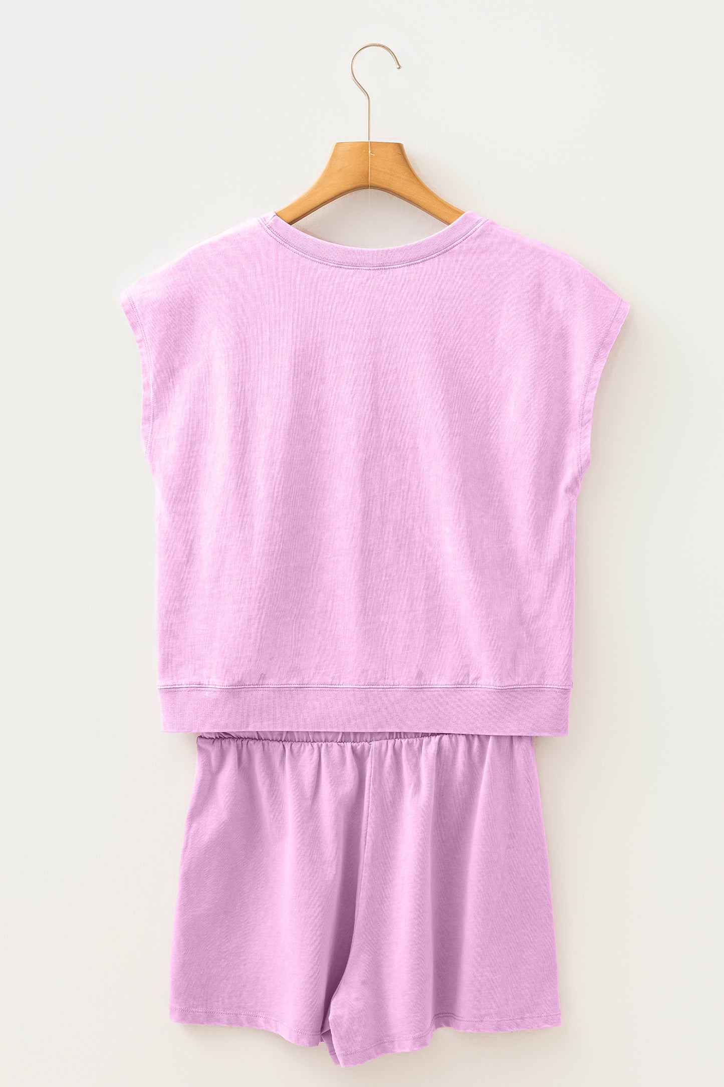 Orchid Bouquet Mineral Wash Cotton Short Set-Two Piece Sets/Short Sets-[Adult]-[Female]-2022 Online Blue Zone Planet