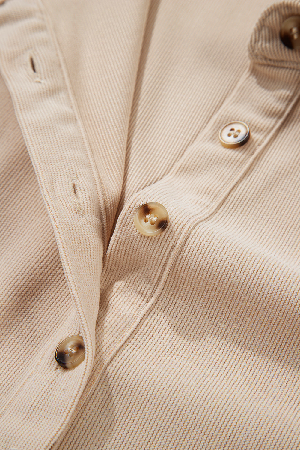 Oatmeal Corduroy Half Button Collared Long Sleeve Mini Dress-TOPS / DRESSES-[Adult]-[Female]-2022 Online Blue Zone Planet