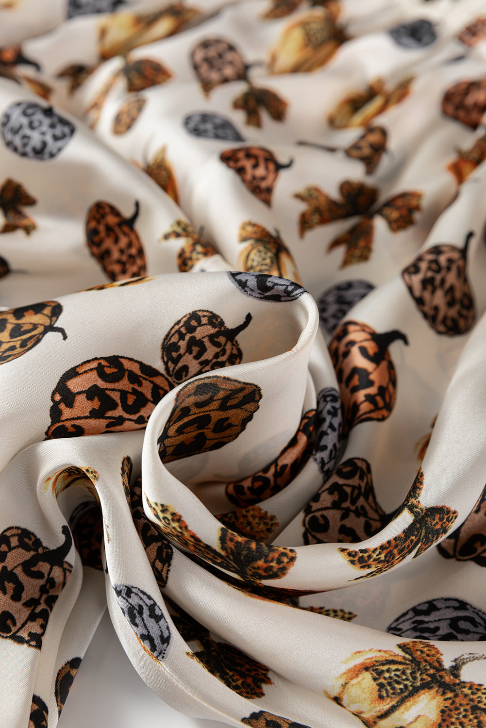 Beige Leopard Pumpkin Allover Halloween 2pcs Pajama Set-Loungewear & Sleepwear/Sleepwear-[Adult]-[Female]-2022 Online Blue Zone Planet