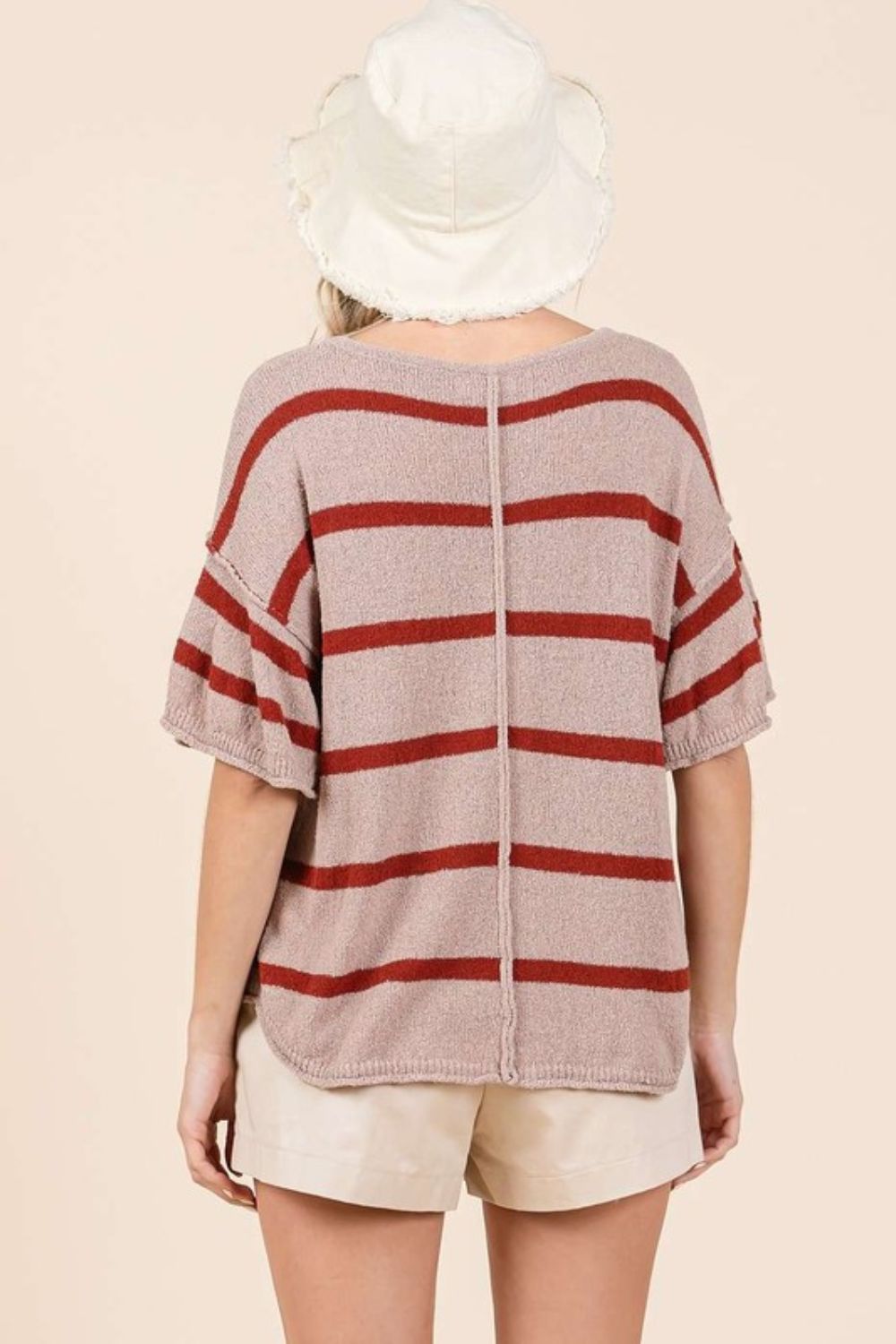 Mittoshop Striped Flounce Sleeve Knit Top-TOPS / DRESSES-[Adult]-[Female]-2022 Online Blue Zone Planet