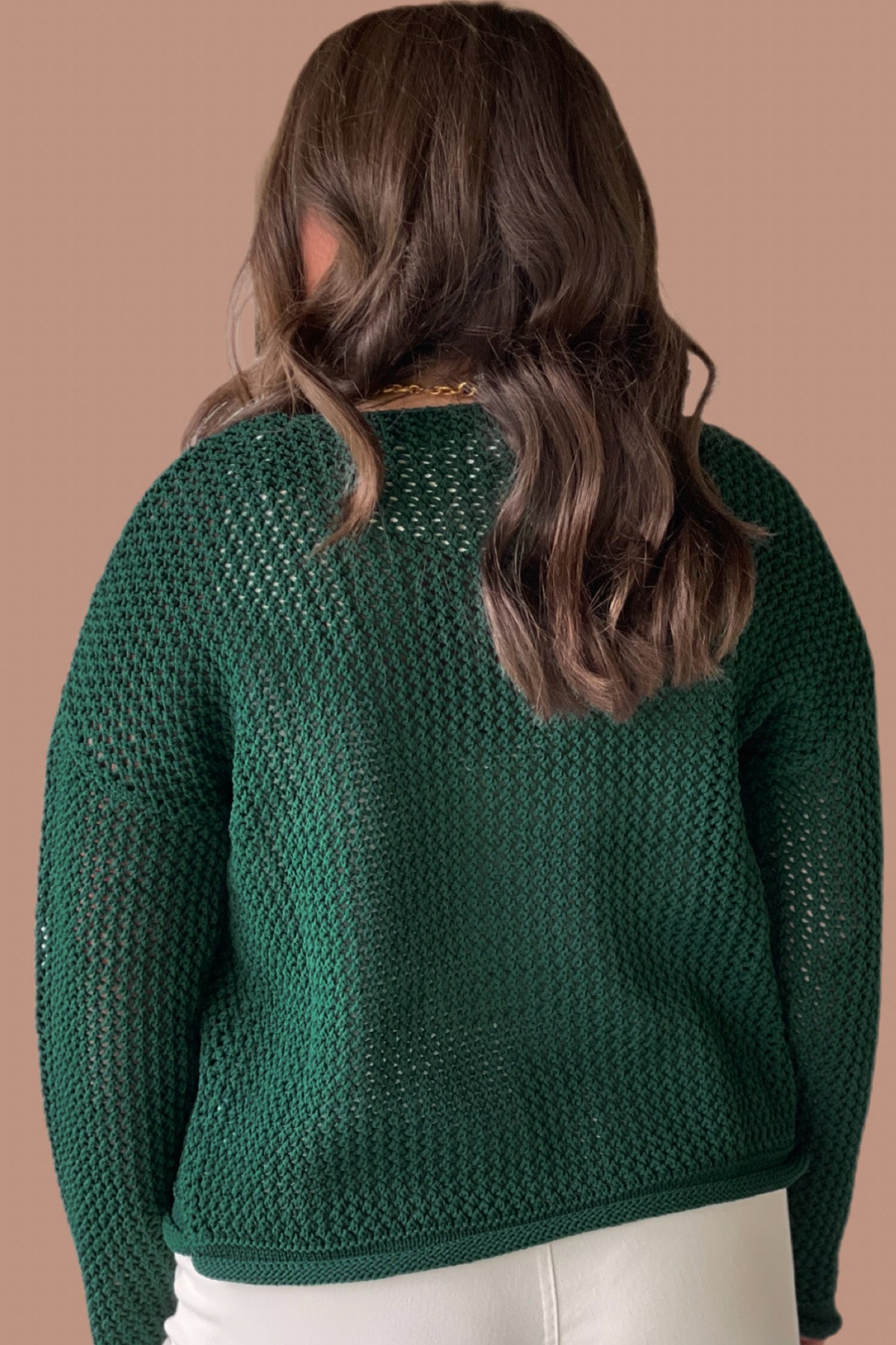 Blackish Green Plus Size Golden Accent Buttons Short Sweater Cardigan-Plus Size/Plus Size Sweaters & Cardigans-[Adult]-[Female]-2022 Online Blue Zone Planet