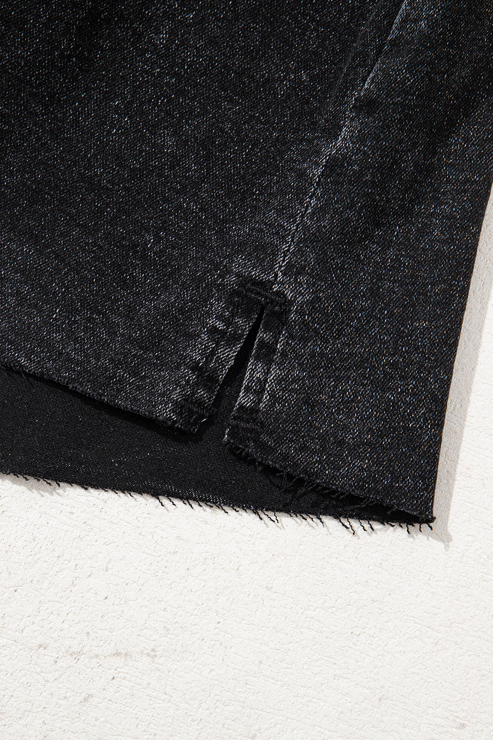 Carbon Grey Mineral Wash Ripped Raw Hem Denim Mini Skirt-Bottoms/Skirts & Petticoat-[Adult]-[Female]-2022 Online Blue Zone Planet