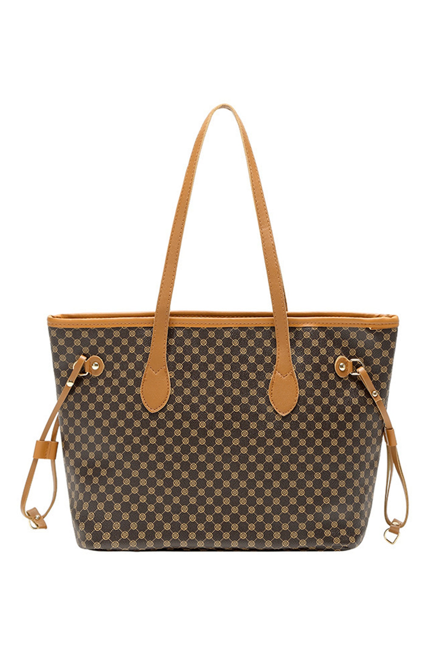 Coffee Luxury Fashion Print PU Leather Versatile One Shoulder Tote Bag-Shoes & Bags/Handbags-[Adult]-[Female]-2022 Online Blue Zone Planet