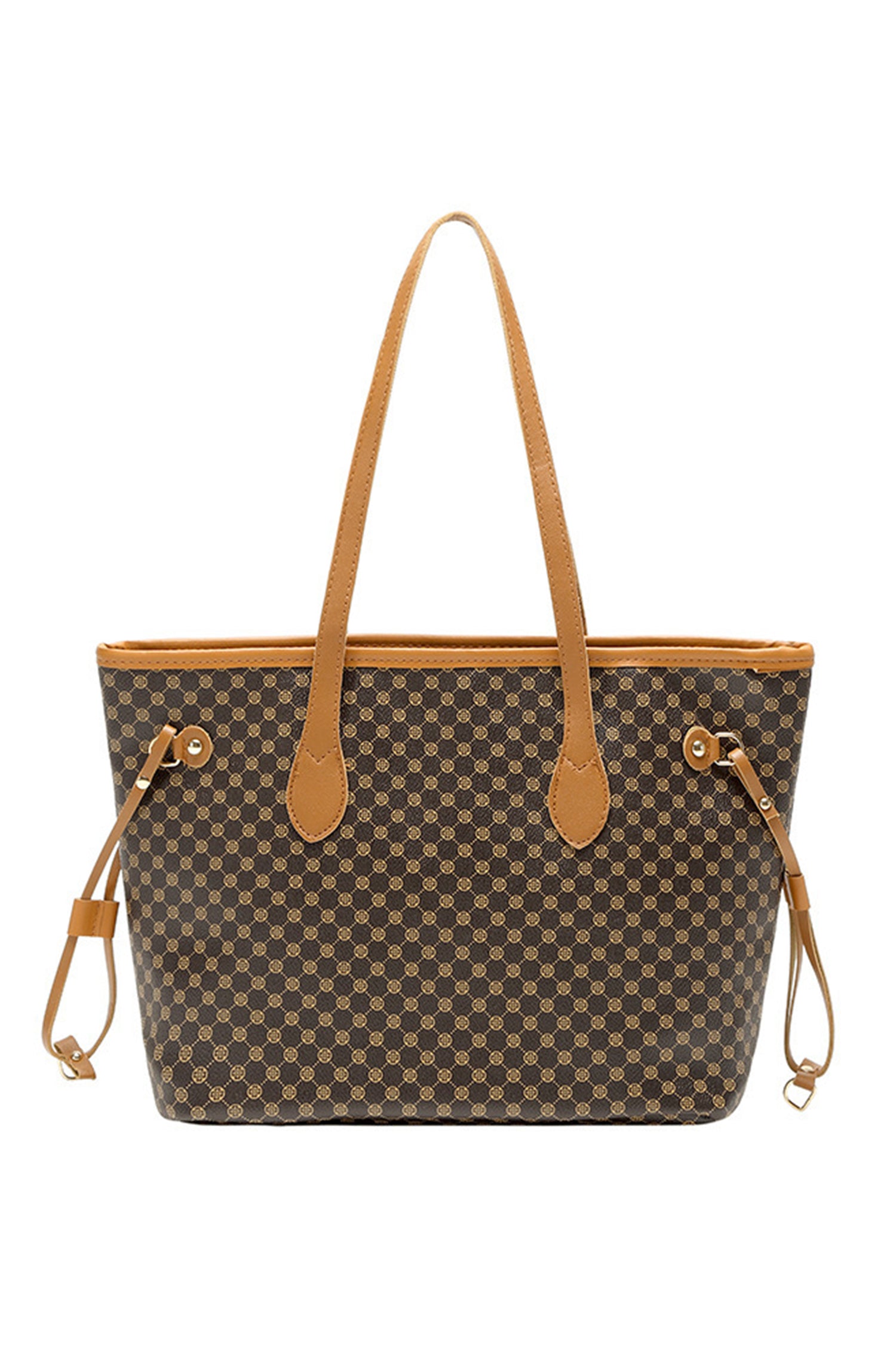 Coffee Luxury Fashion Print PU Leather Versatile One Shoulder Tote Bag-Shoes & Bags/Handbags-[Adult]-[Female]-2022 Online Blue Zone Planet