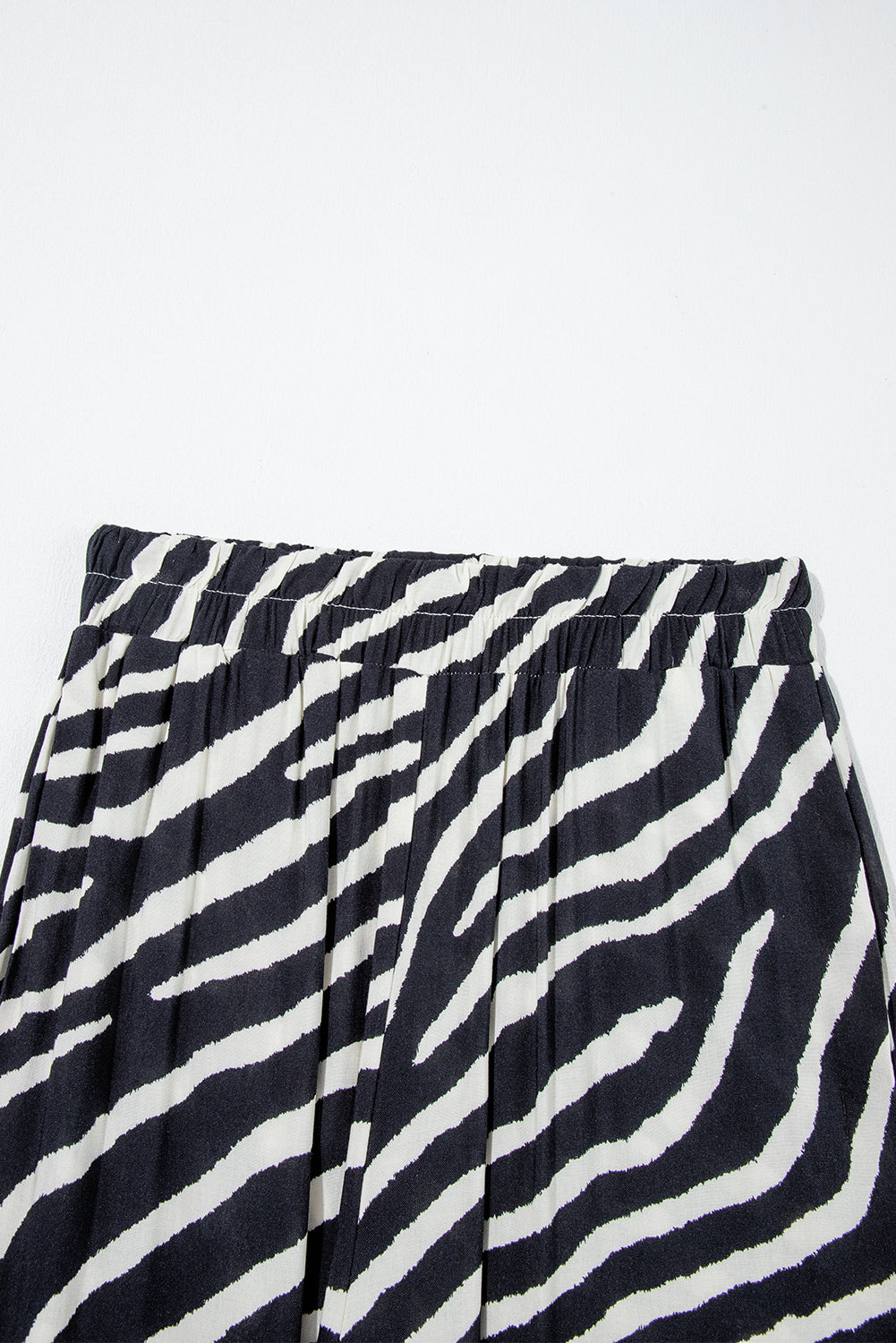 Black Zebra Striped Summer Wide Leg Pants-Bottoms/Pants & Culotte-[Adult]-[Female]-2022 Online Blue Zone Planet