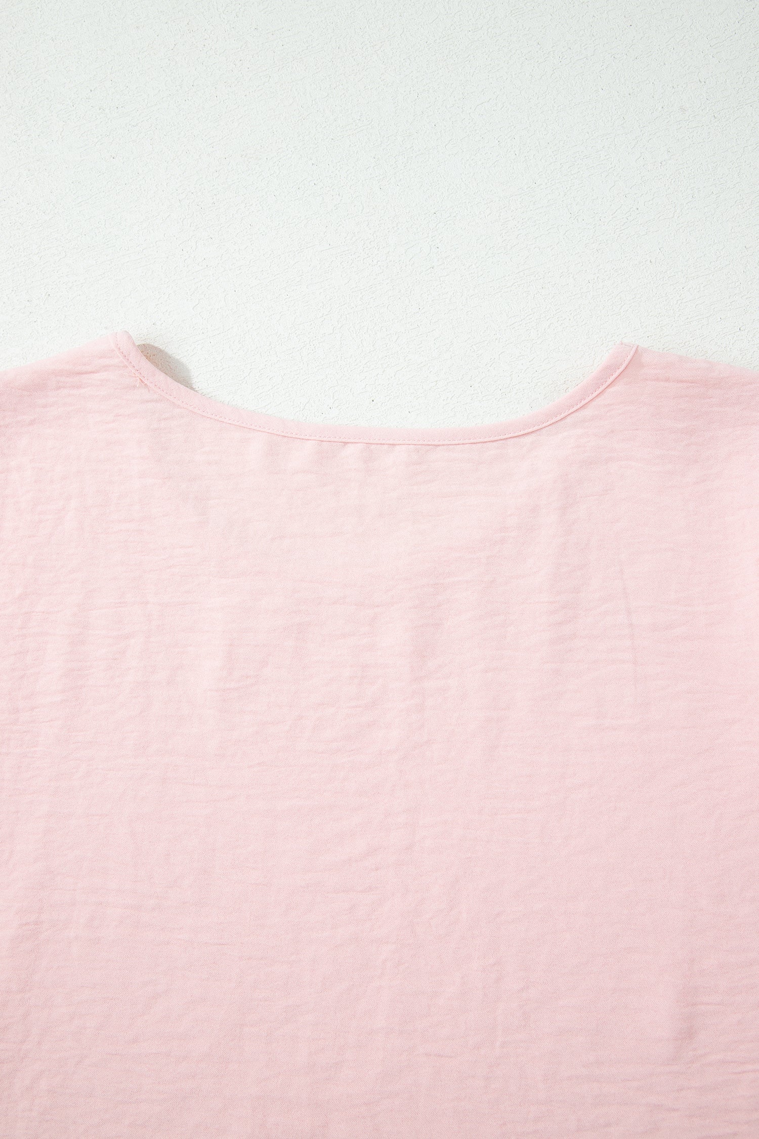 Sea Green Solid Color Ruffle Trim Short Sleeve Blouse-Tops/Blouses & Shirts-[Adult]-[Female]-2022 Online Blue Zone Planet