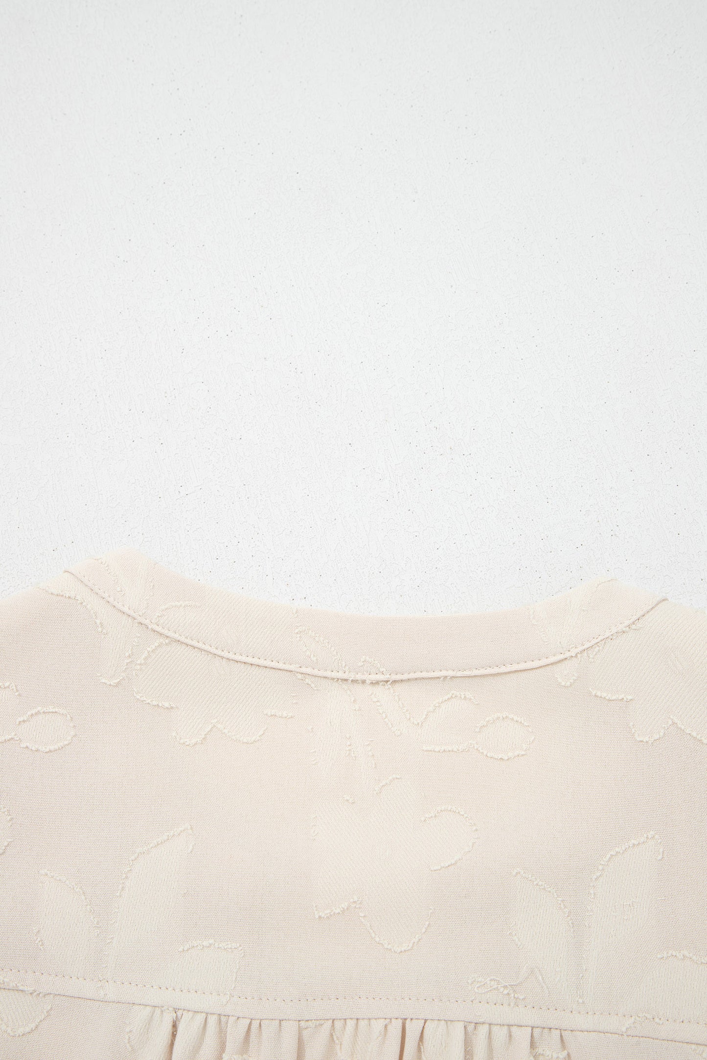 Parchment Long Sleeve Notched Neck Jacquard Tiered Mini Dress-TOPS / DRESSES-[Adult]-[Female]-2022 Online Blue Zone Planet