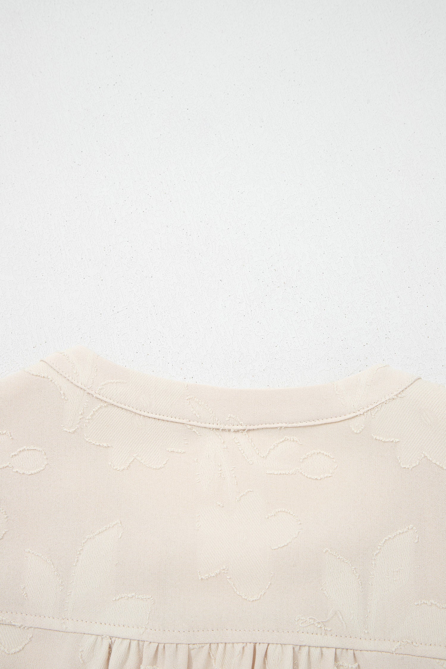 Parchment Long Sleeve Notched Neck Jacquard Tiered Mini Dress-TOPS / DRESSES-[Adult]-[Female]-2022 Online Blue Zone Planet