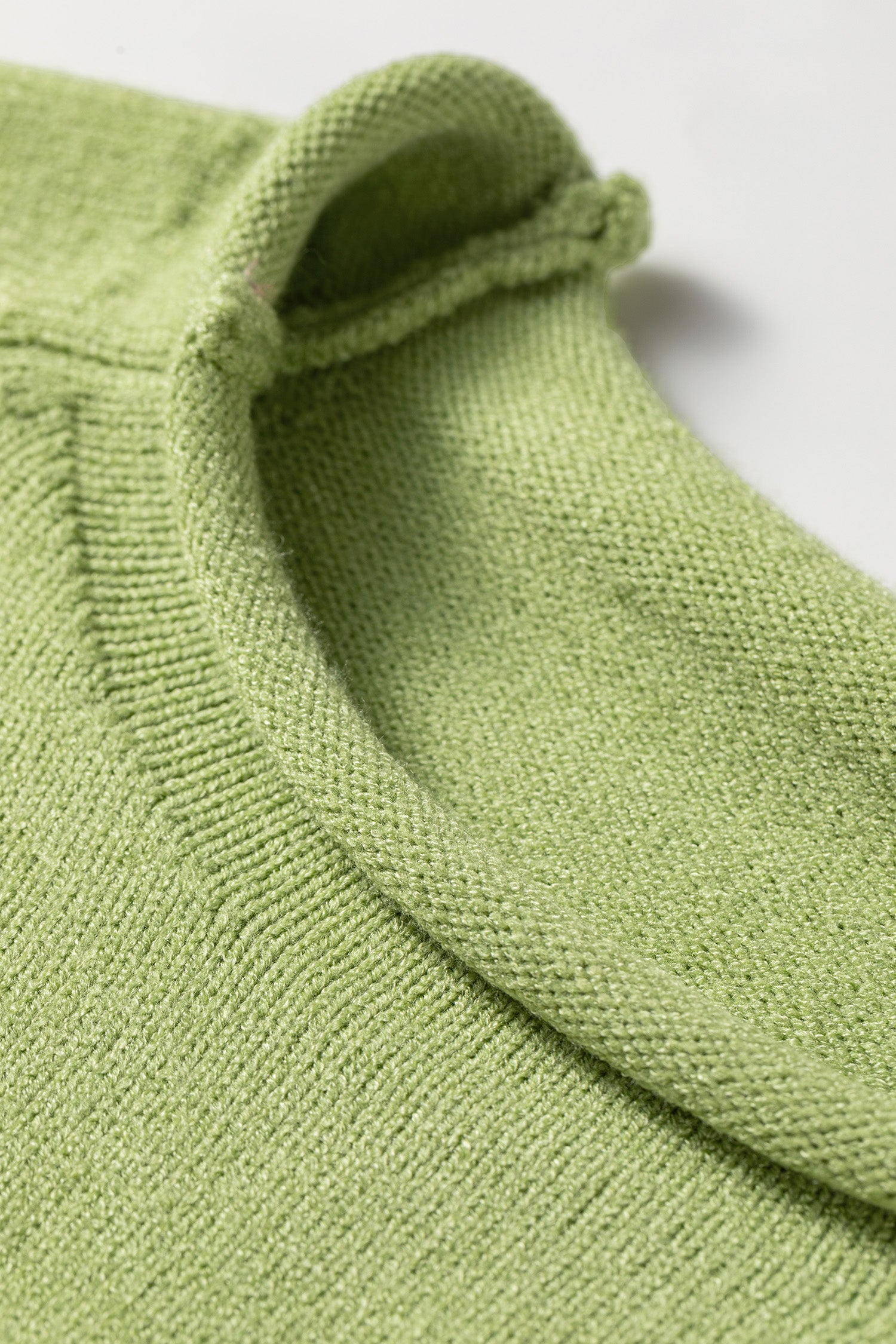 Meadow Mist Green Unique Fish Knit Oversized Round Neck Sweater-Sweaters & Cardigans/Sweaters-[Adult]-[Female]-2022 Online Blue Zone Planet