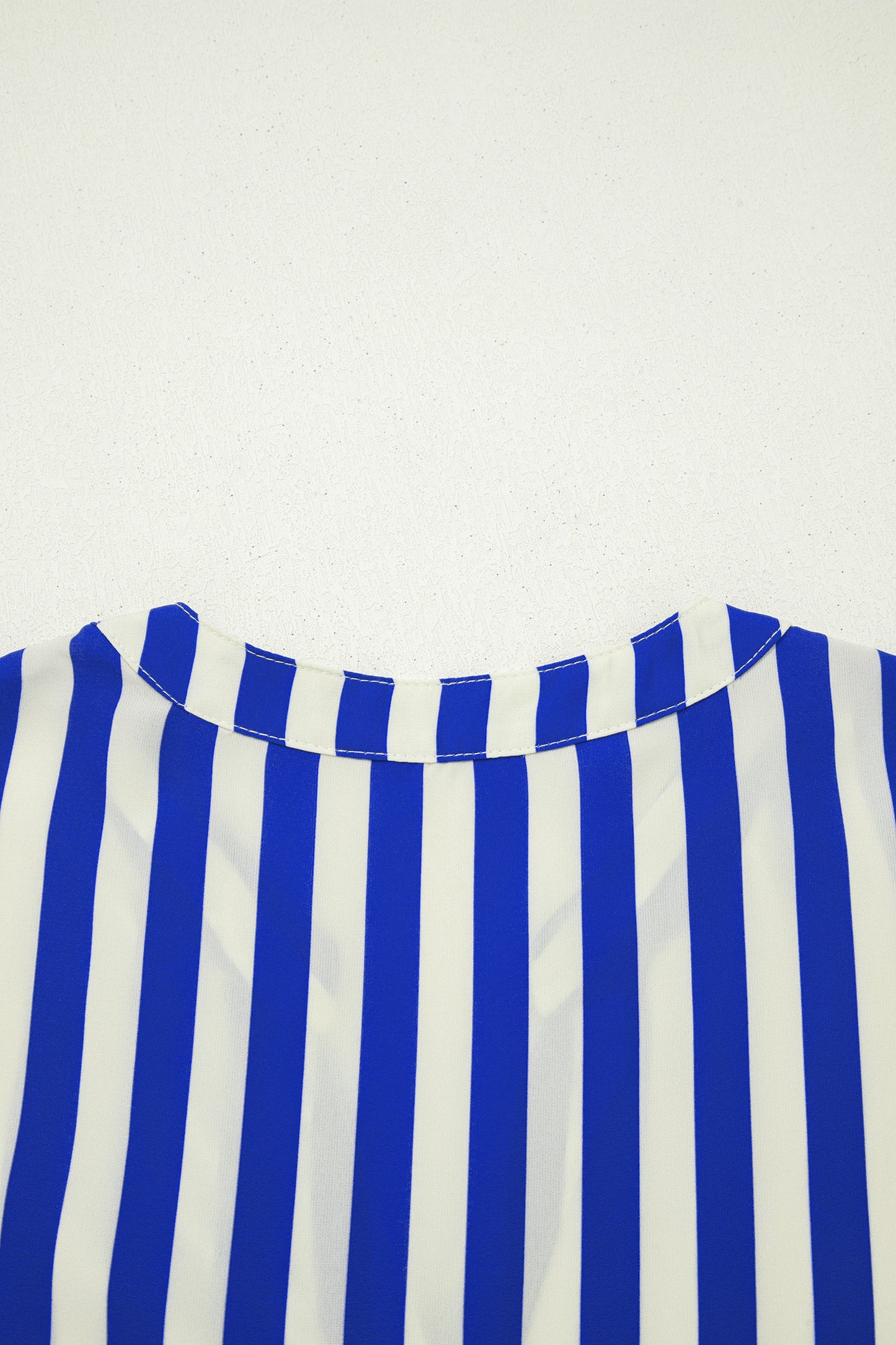 Sky Blue Stripe Balloon Sleeve Loose Button up Shirt-Tops/Blouses & Shirts-[Adult]-[Female]-2022 Online Blue Zone Planet