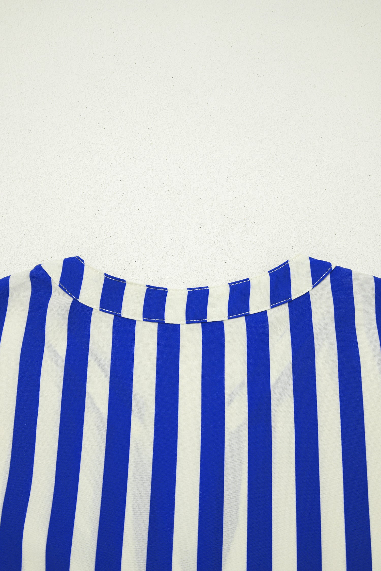 Sky Blue Stripe Balloon Sleeve Loose Button up Shirt-Tops/Blouses & Shirts-[Adult]-[Female]-2022 Online Blue Zone Planet