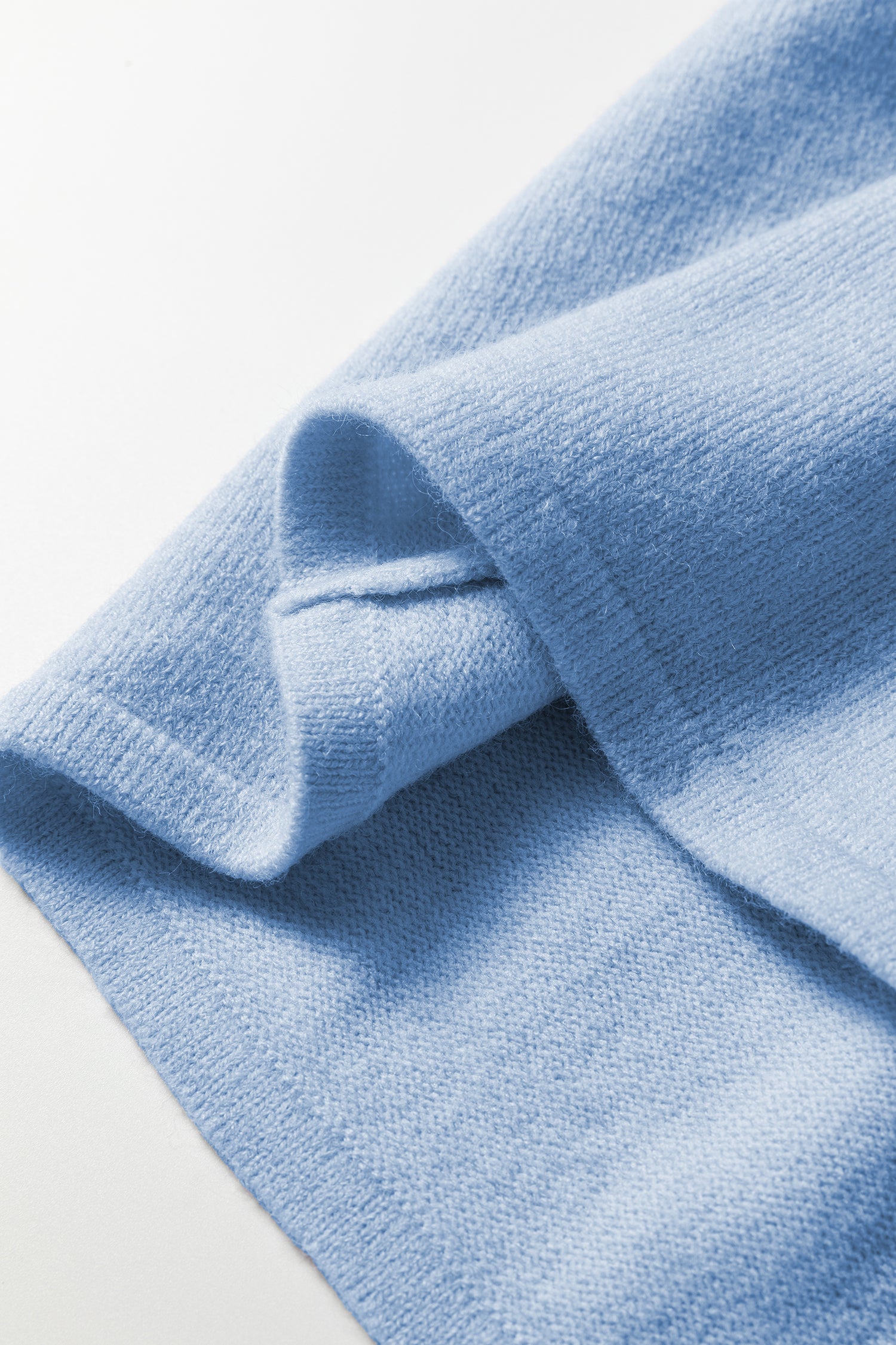 Beau Blue 3/4 Sleeve Boxy Knit Button Down Sweater Cardigan-TOPS / DRESSES-[Adult]-[Female]-2022 Online Blue Zone Planet