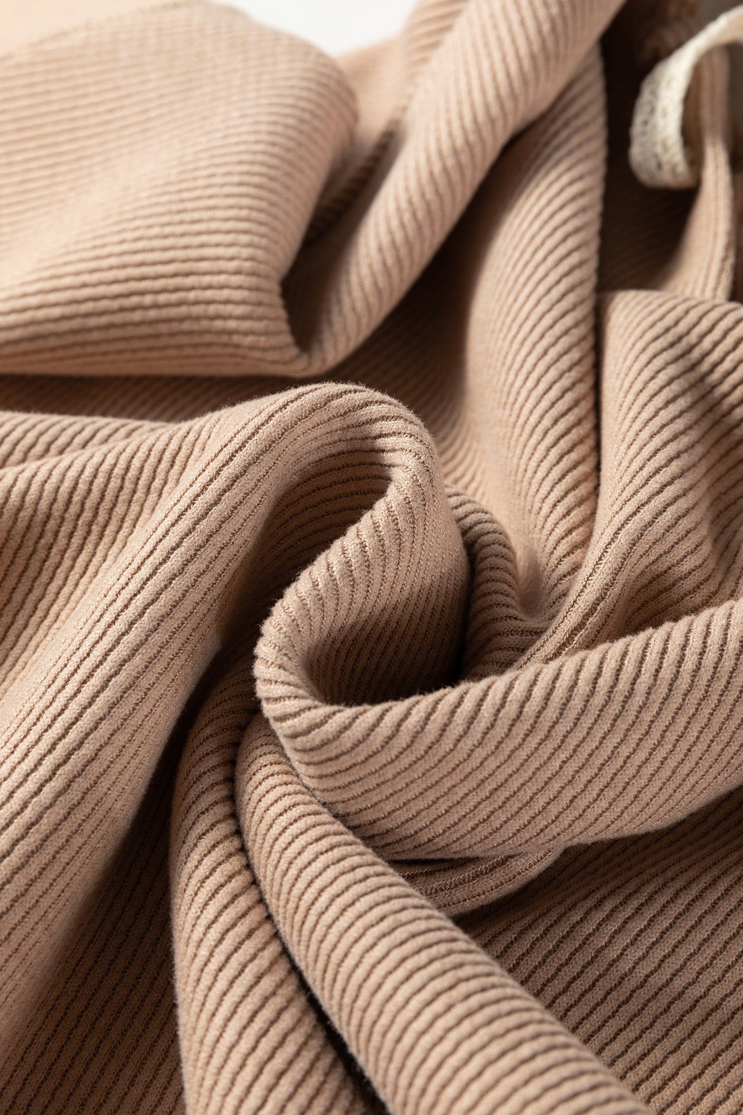 Parchment Thermal Textured Leopard Drawstring Baggy Hoodie-Tops / Dresses-[Adult]-[Female]-2022 Online Blue Zone Planet