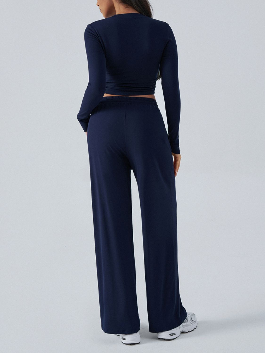 Blue Zone Planet | Devine Round Neck Long Sleeve Top and Pants Set-TOPS / DRESSES-[Adult]-[Female]-2022 Online Blue Zone Planet