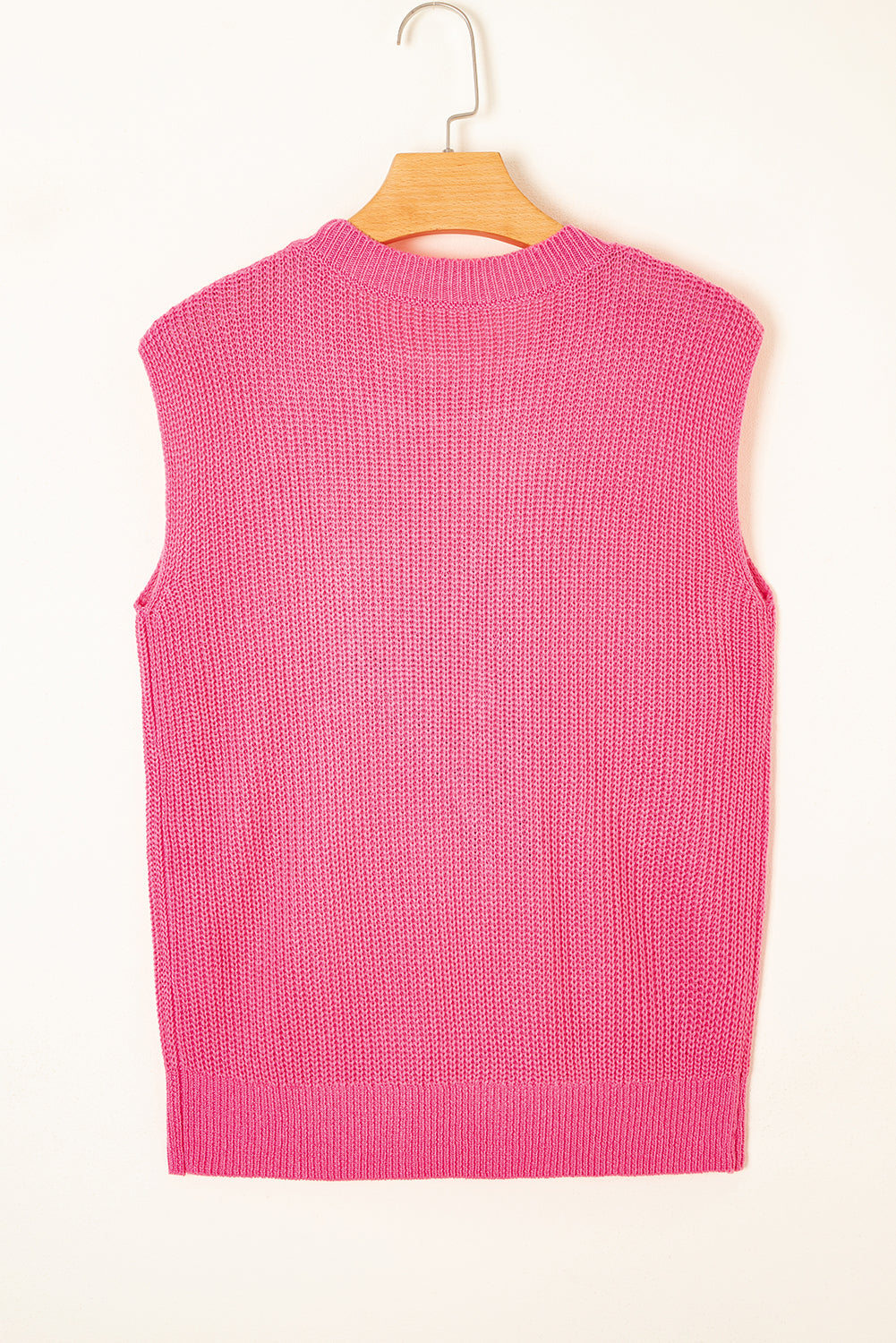 Bright Pink Western Cowboy Embroidery Round Neck Sleeveless Sweater-TOPS / DRESSES-[Adult]-[Female]-2022 Online Blue Zone Planet