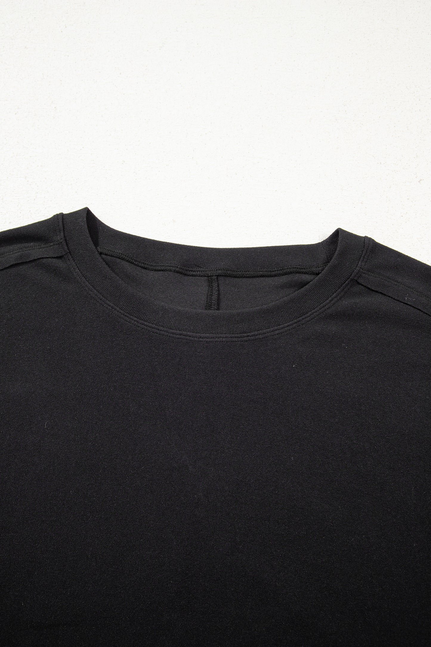 Black Solid Color Bow Textured Patchwork Long Sleeve Tee-Tops/Long Sleeve Tops-[Adult]-[Female]-2022 Online Blue Zone Planet