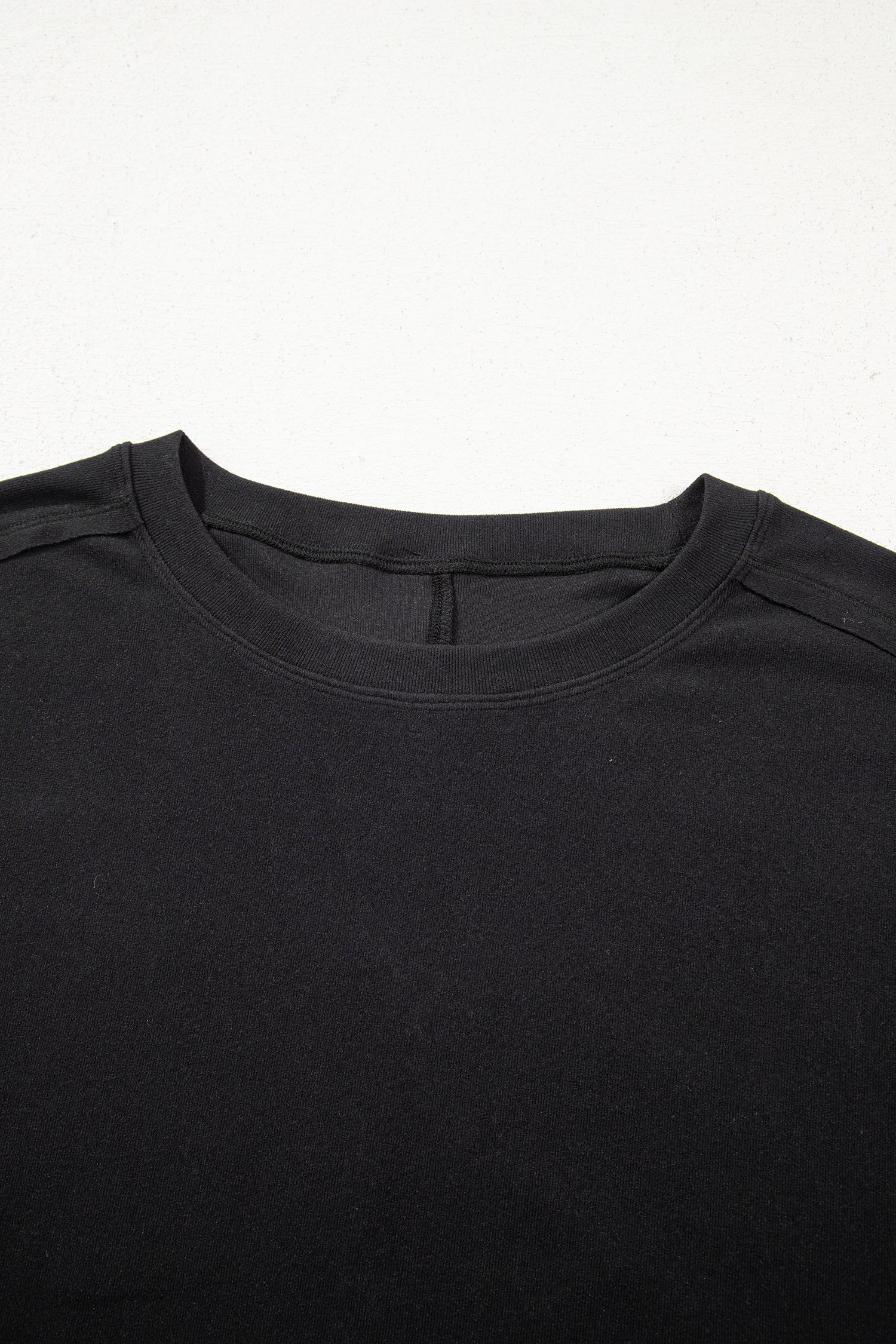 Black Solid Color Bow Textured Patchwork Long Sleeve Tee-Tops/Long Sleeve Tops-[Adult]-[Female]-2022 Online Blue Zone Planet