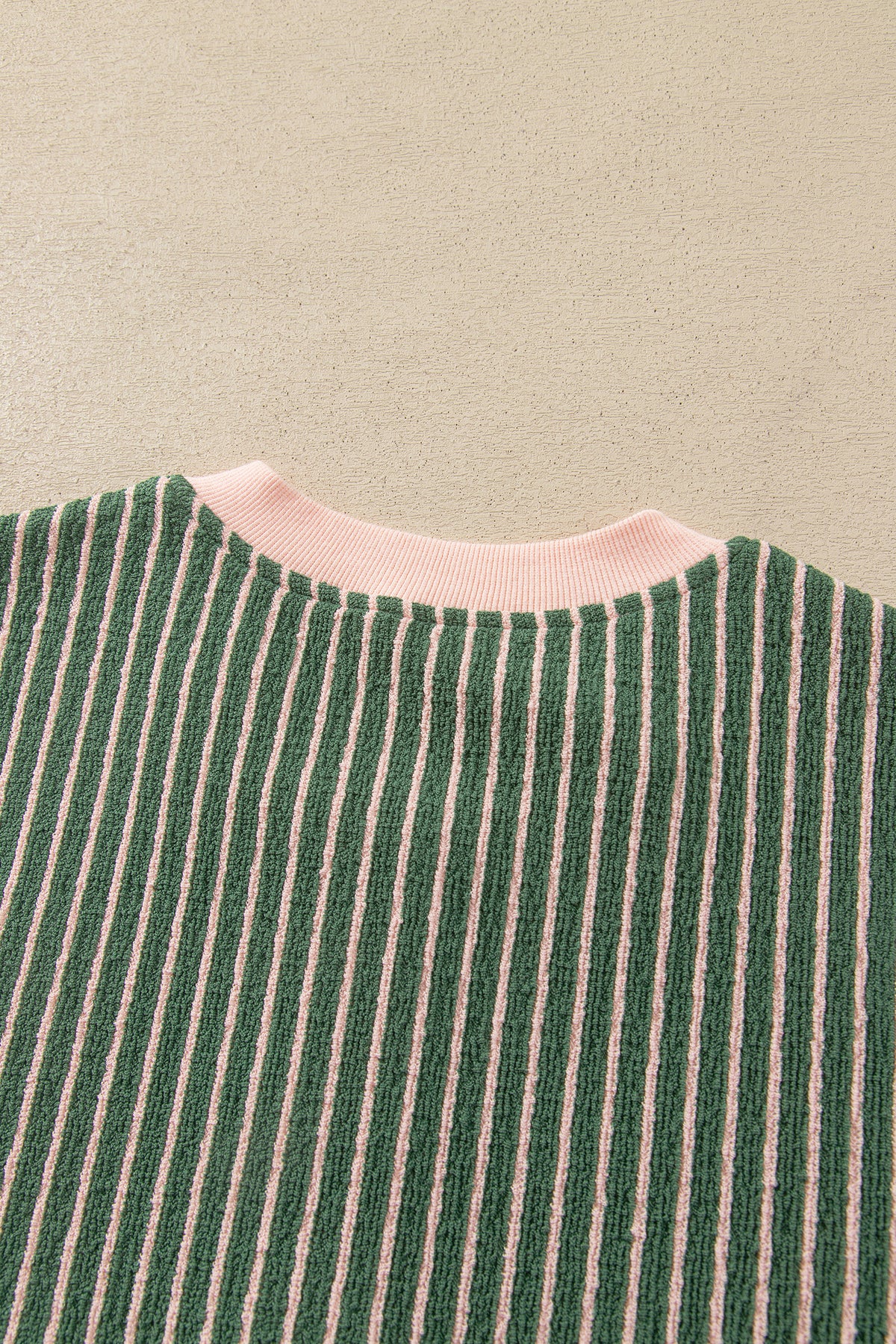 Green Stripe Striped V Neck Patchwork Long Sleeve Regular Fit Cardigan-Sweaters & Cardigans/Cardigans-[Adult]-[Female]-2022 Online Blue Zone Planet