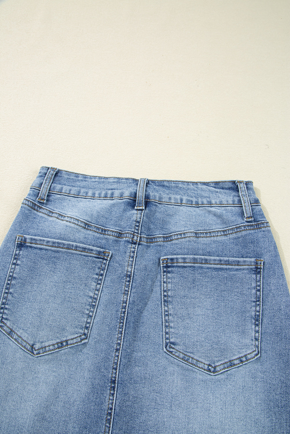 Myosotis Irregular Distressed Bottom Denim Midi Skirt-Bottoms/Skirts & Petticoat-[Adult]-[Female]-2022 Online Blue Zone Planet