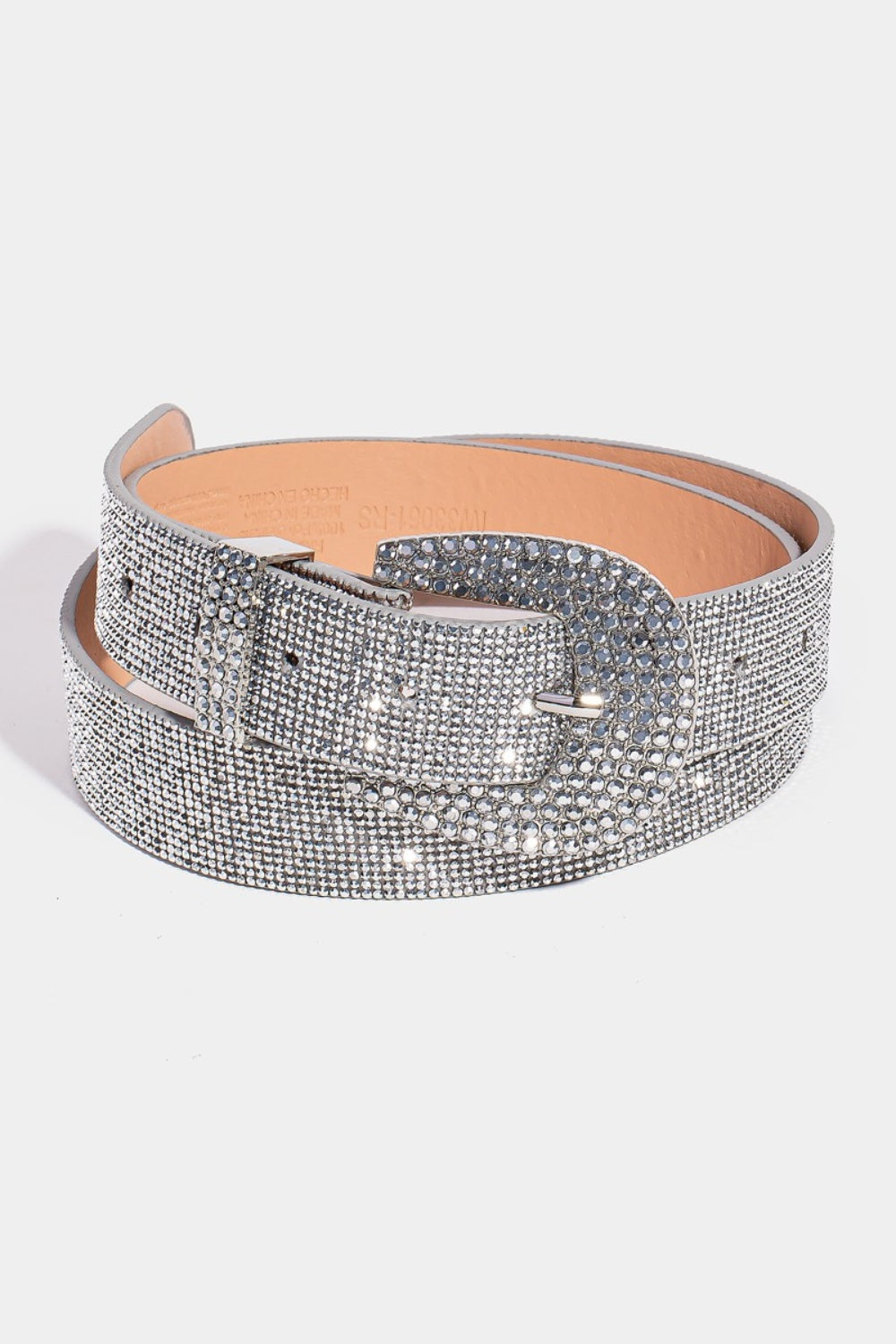 Fame Rhinestone Embellished Belt-BELTS-[Adult]-[Female]-Silver-One Size-2022 Online Blue Zone Planet