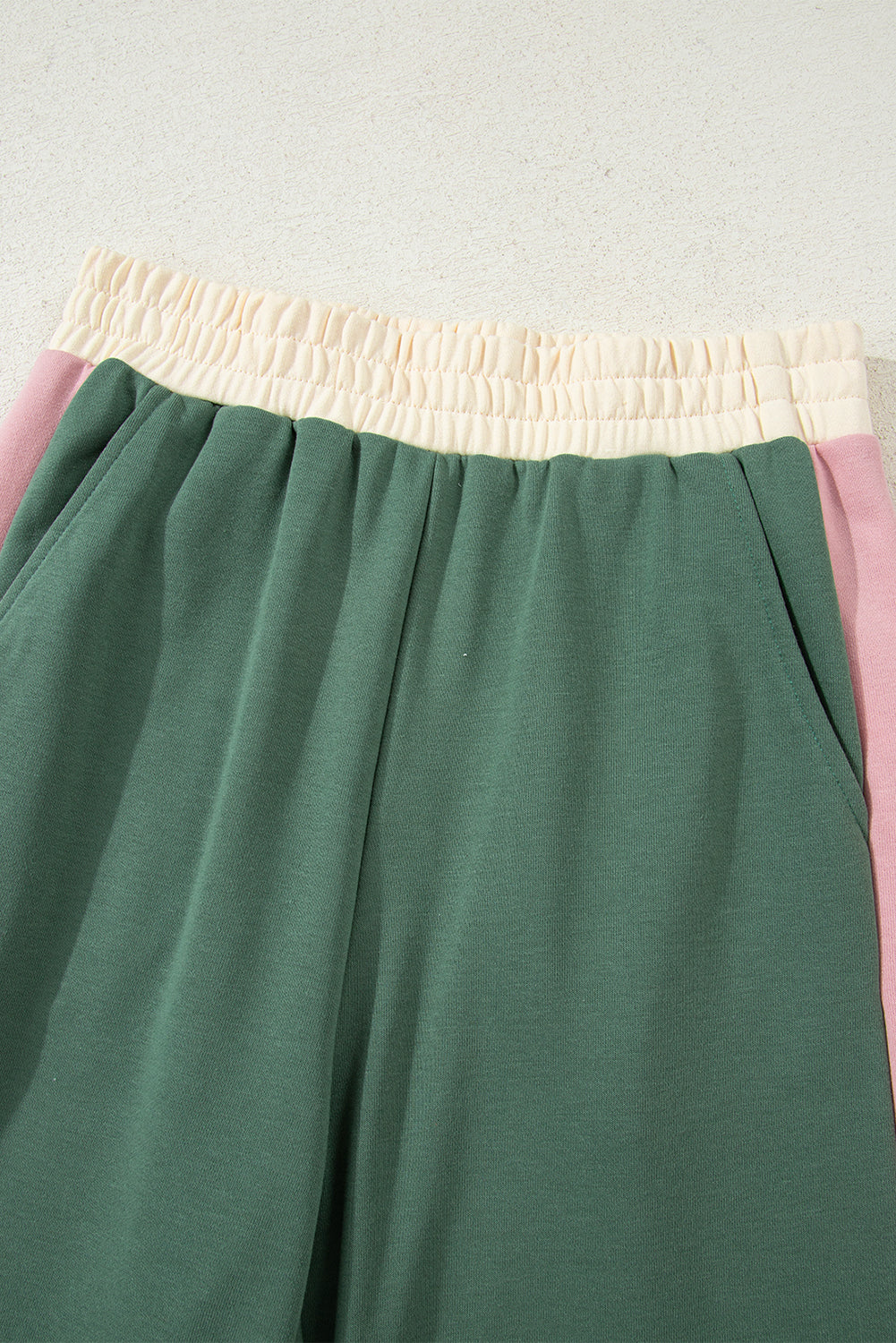 Chestnut 2pcs Color Block Pullover Loose Pant Set-Two Piece Sets/Pant Sets-[Adult]-[Female]-2022 Online Blue Zone Planet