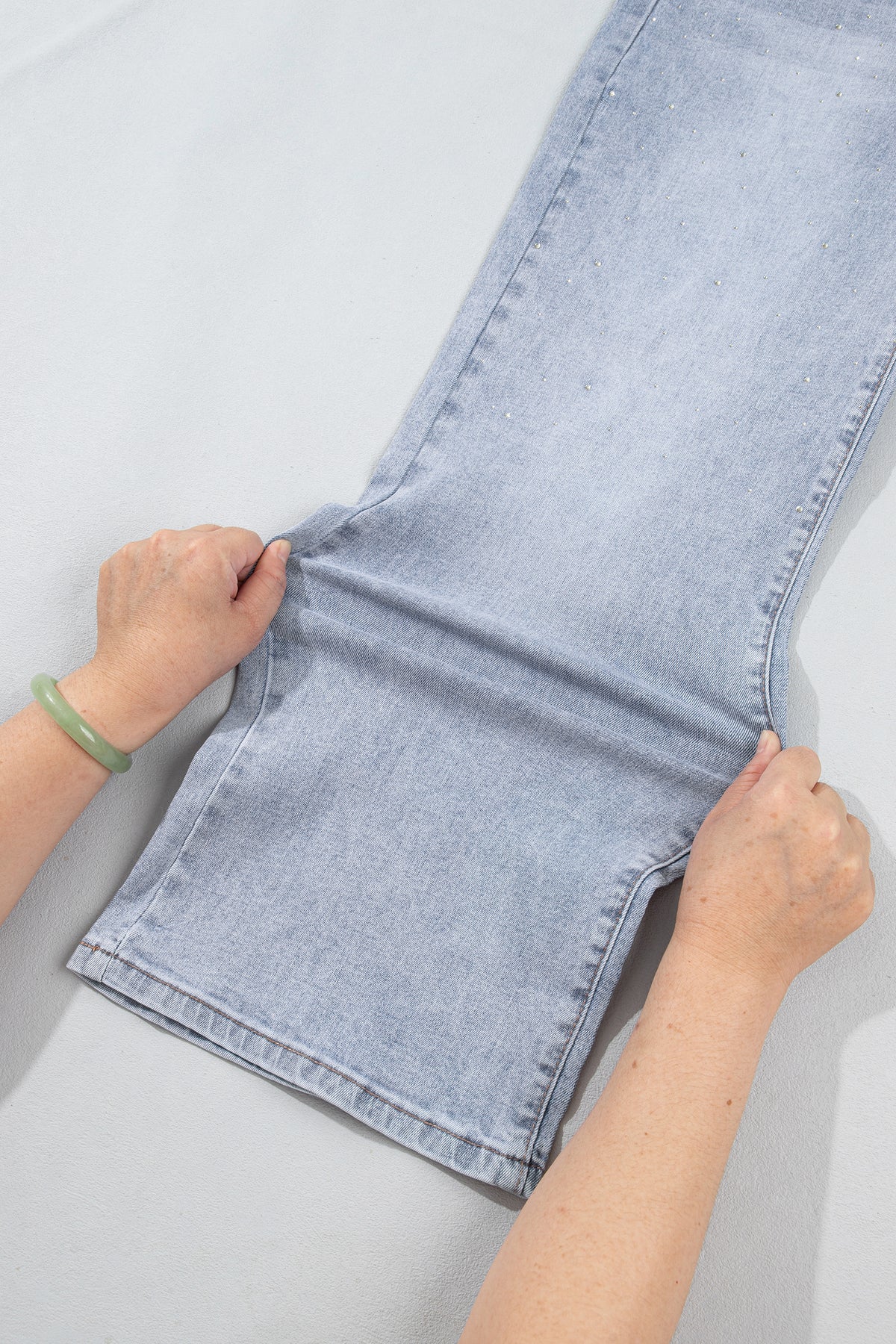 Beau Blue Sparkle Detail Western Casual Shift Jeans-Bottoms/Jeans-[Adult]-[Female]-2022 Online Blue Zone Planet