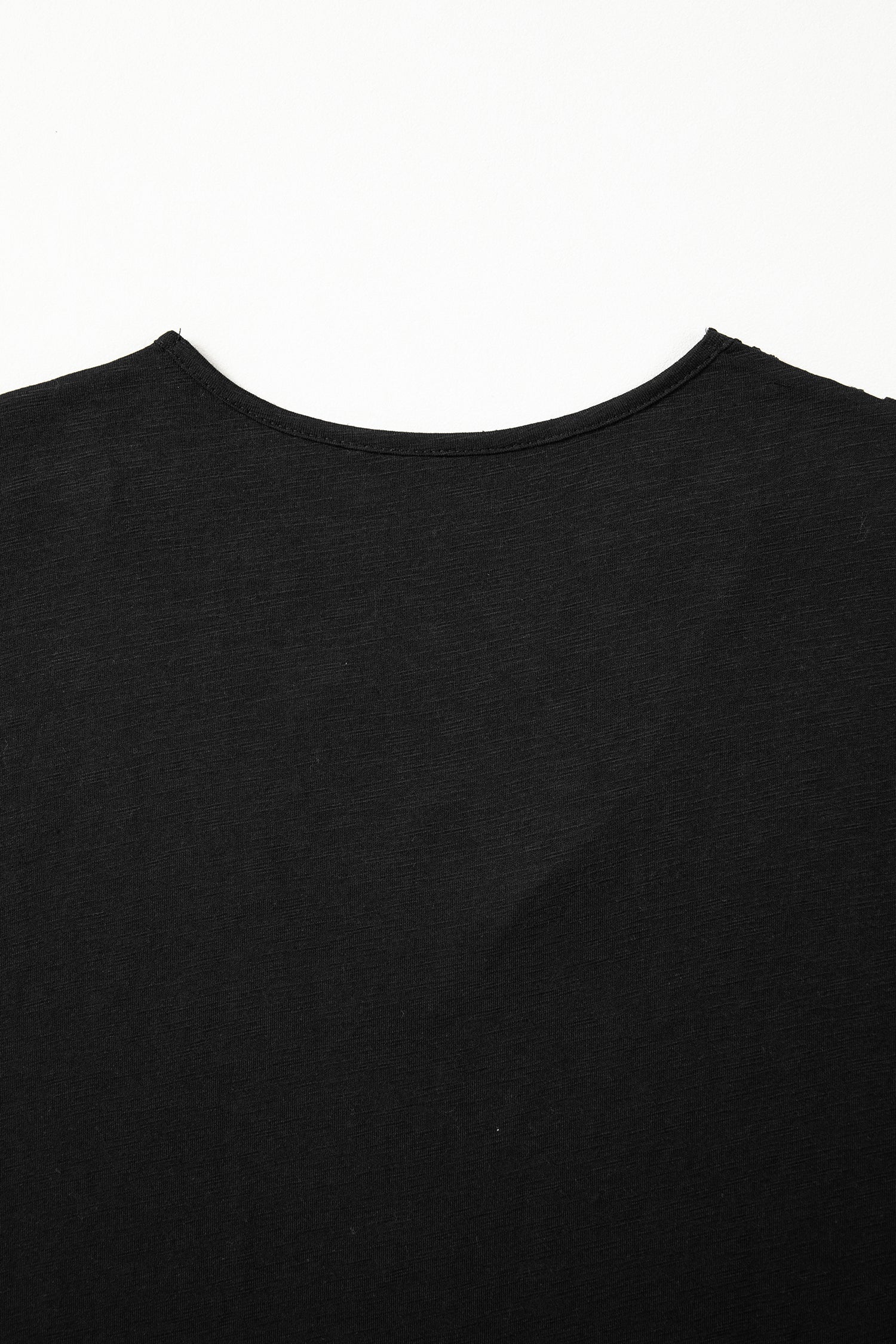 Black Cutout Embroidered Trim V Neck Cap Sleeve Tee-Tops/Tops & Tees-[Adult]-[Female]-2022 Online Blue Zone Planet