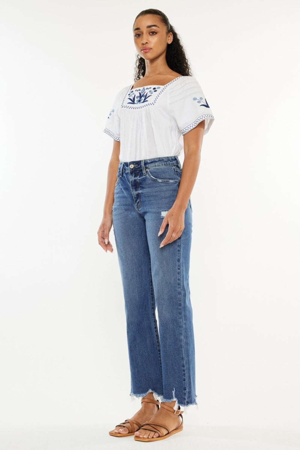 Kancan Full Size High Rise Slim Wide Leg Jeans-BOTTOMS SIZES SMALL MEDIUM LARGE-[Adult]-[Female]-2022 Online Blue Zone Planet